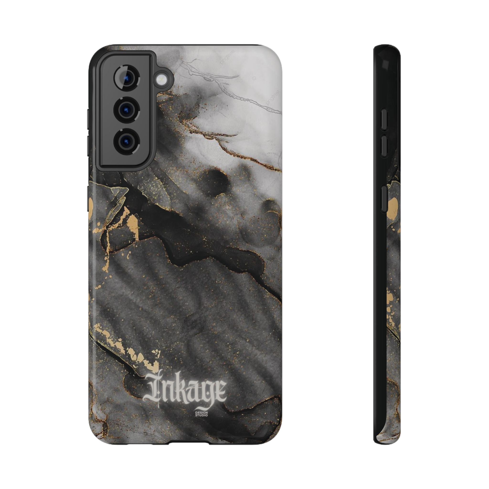 White Noir Marble Gold Foil Magnetic Phone Cases (Minimal)