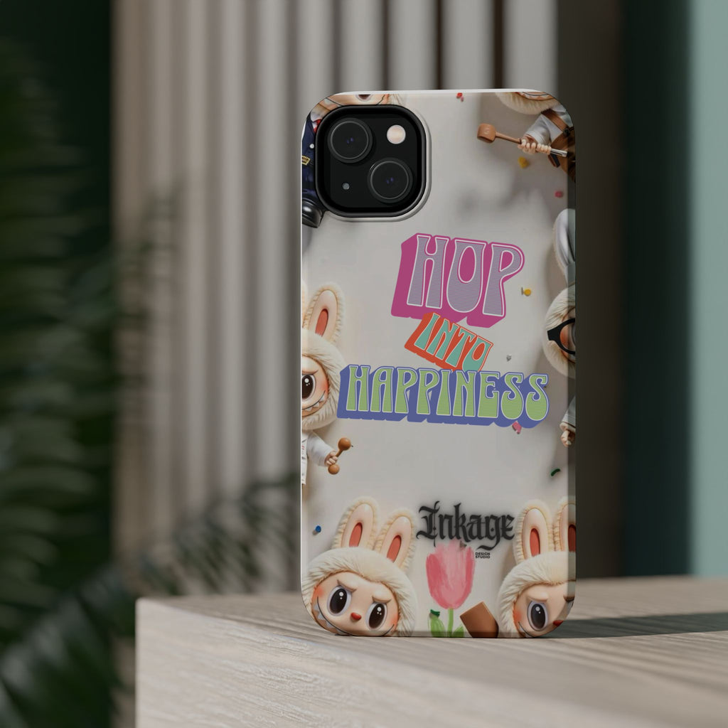 "Hop Into Happiness" Quote Magnetic Phone Case (Animation)
