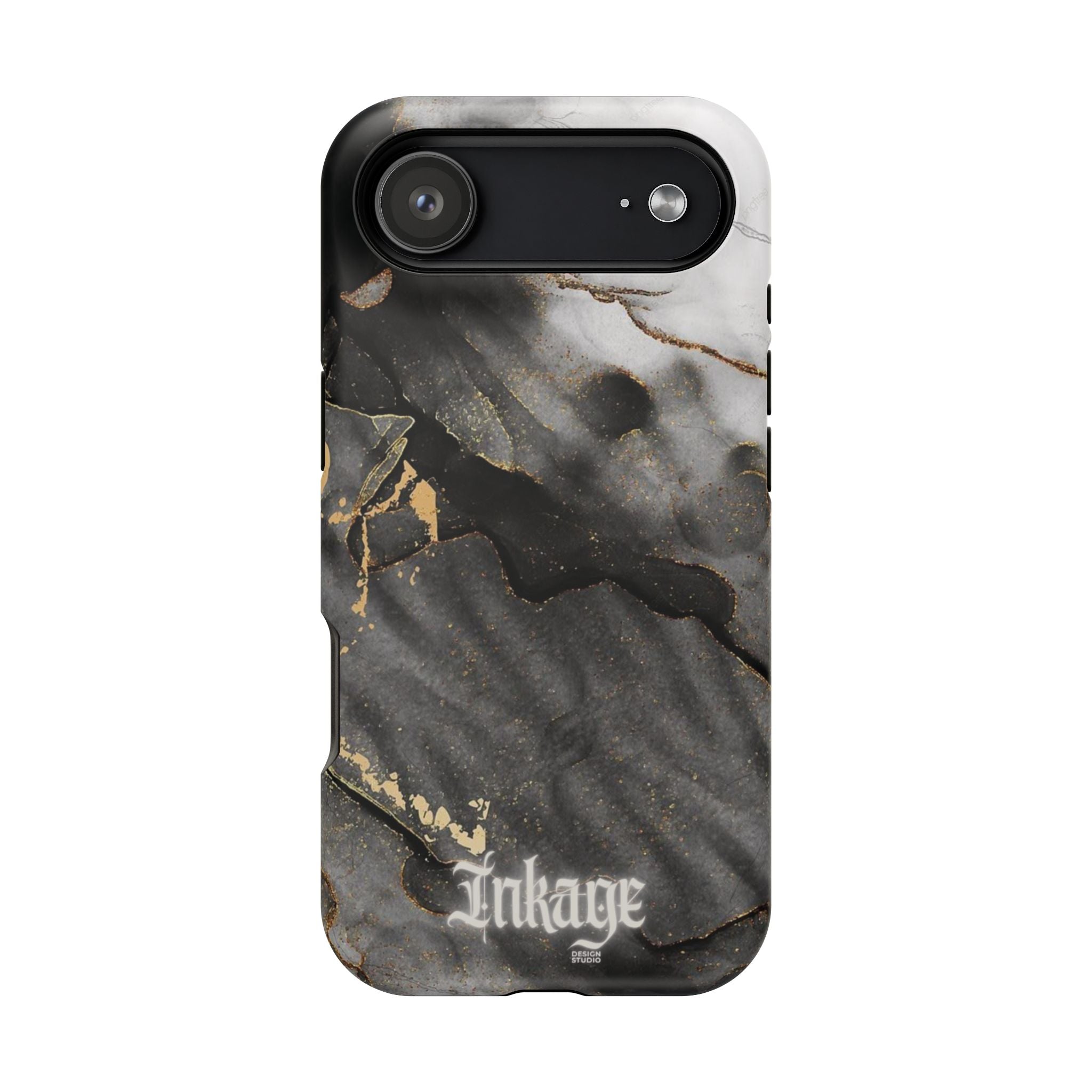 White Noir Marble Gold Foil Magnetic Phone Cases (Minimal)