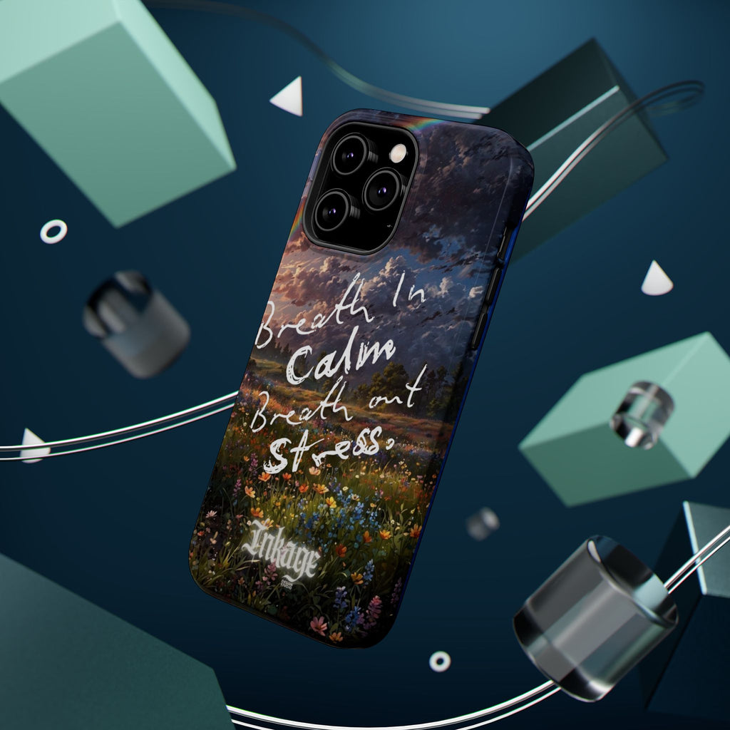 "Breath in Calm Breath out Stress" Quote Magnetic Phone Cases