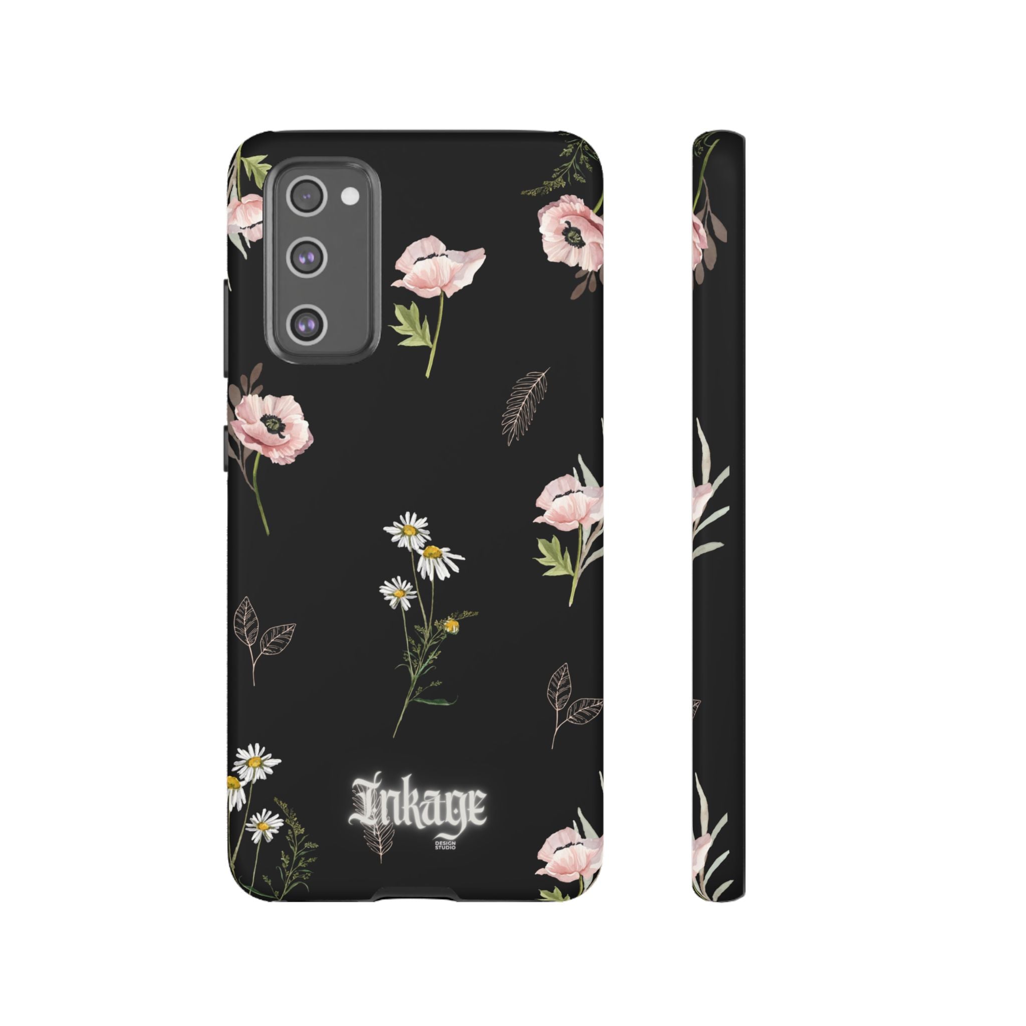 Elegant Black Florals Tough Phone Cases (Minimal)