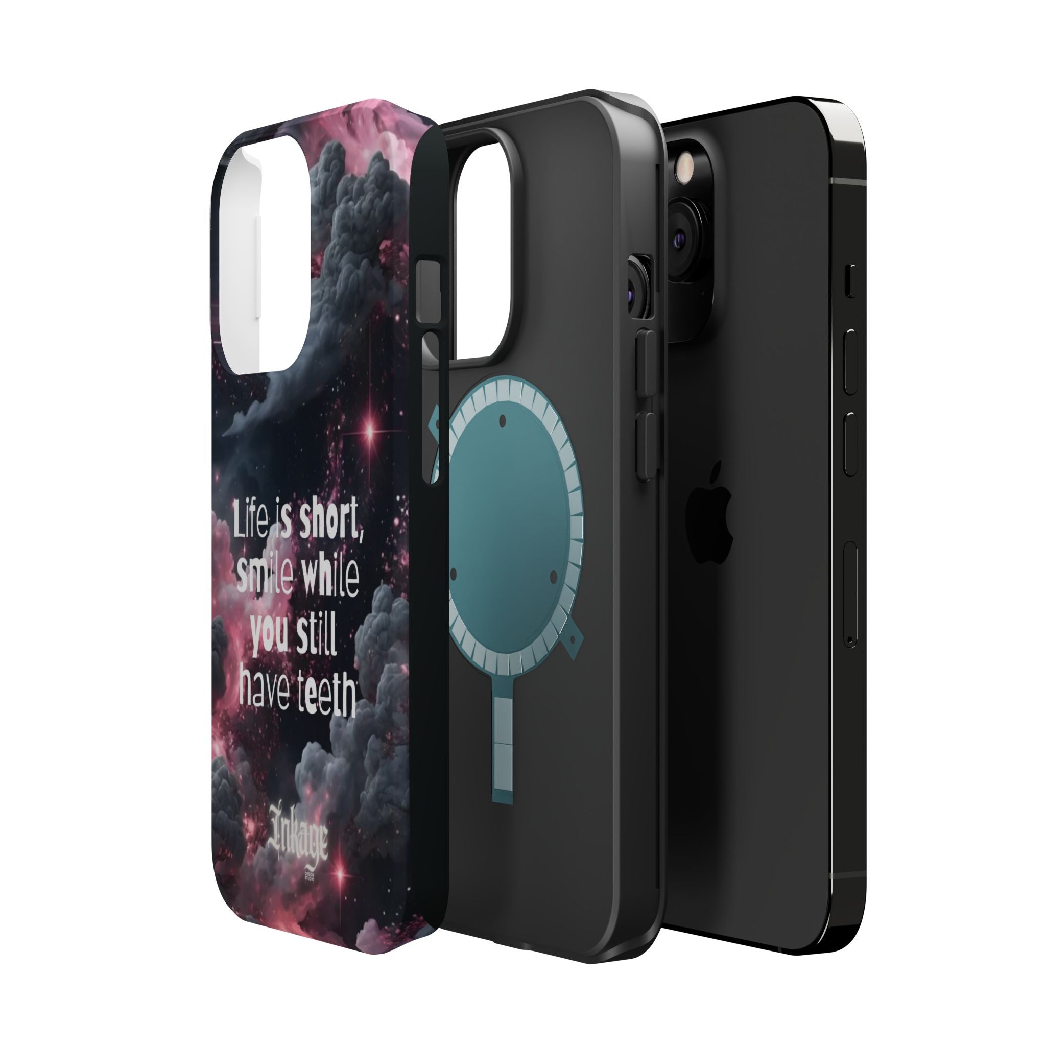 “Life is Short, Smile While You Still Have Teeth” Magnetic Phone Cases (Quote)