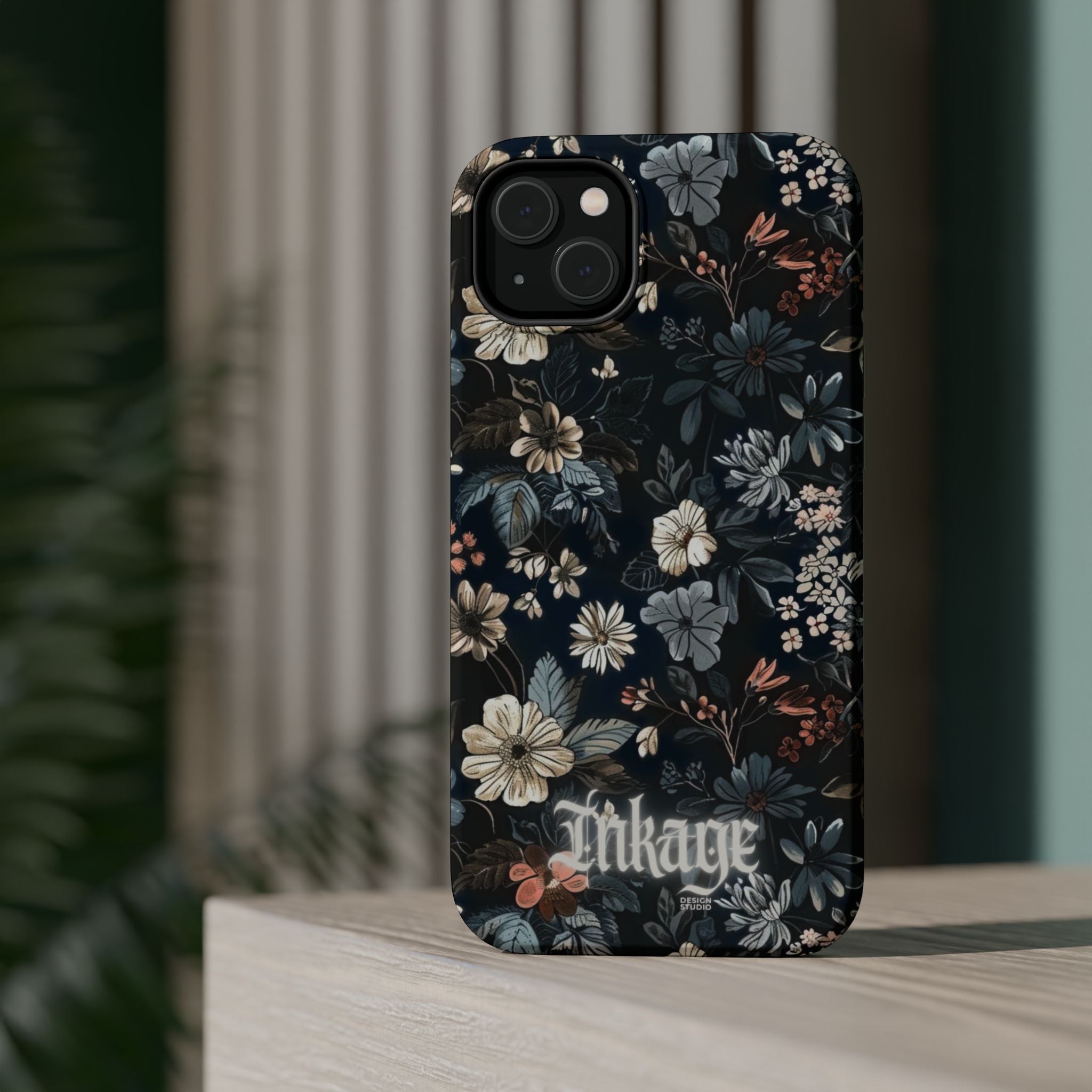 Black Florals Magnetic Phone Cases (Minimal)