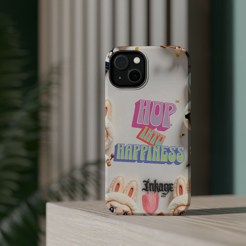 "Hop Into Happiness" Quote Magnetic Phone Case (Animation)