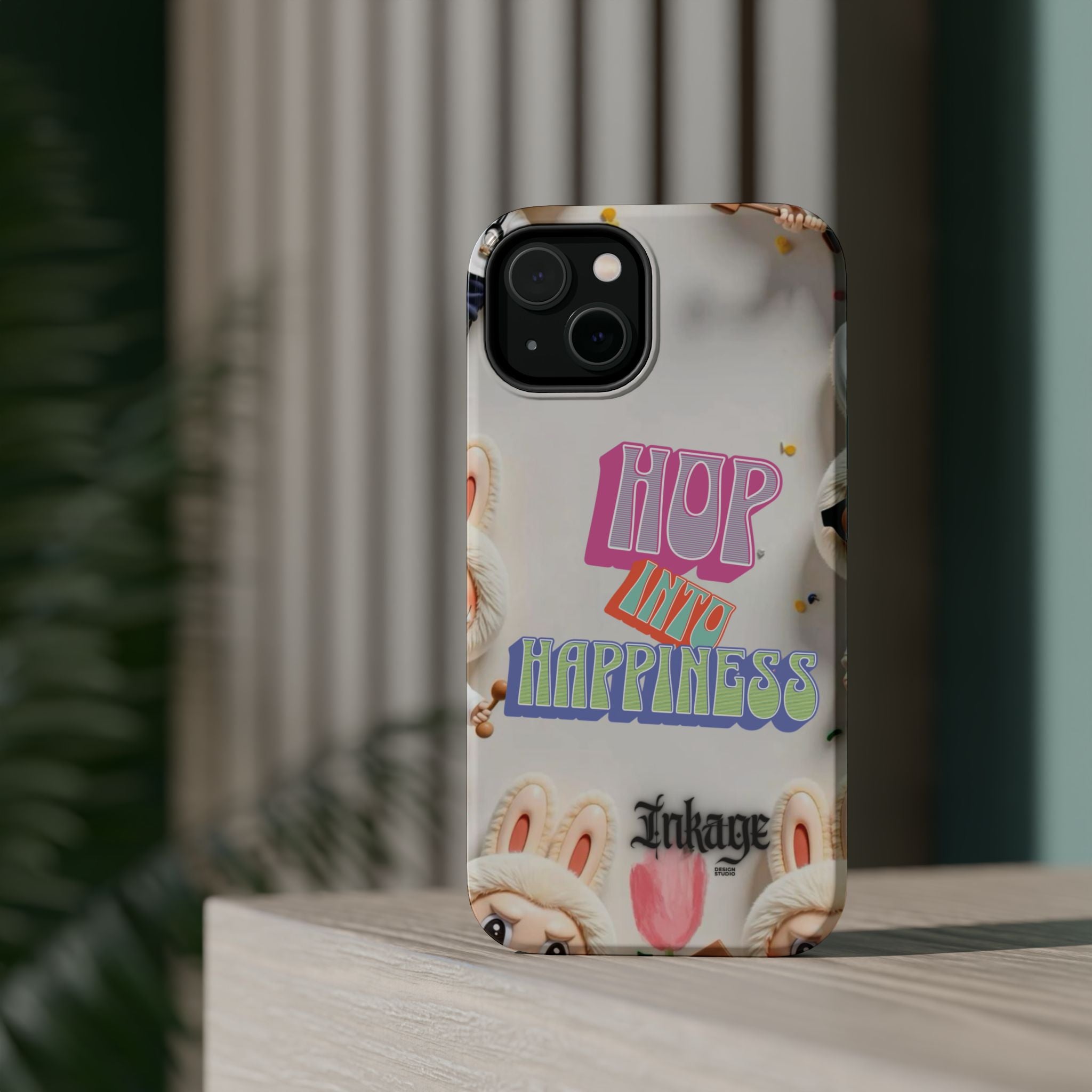 "Hop Into Happiness" Quote Magnetic Phone Case (Animation)
