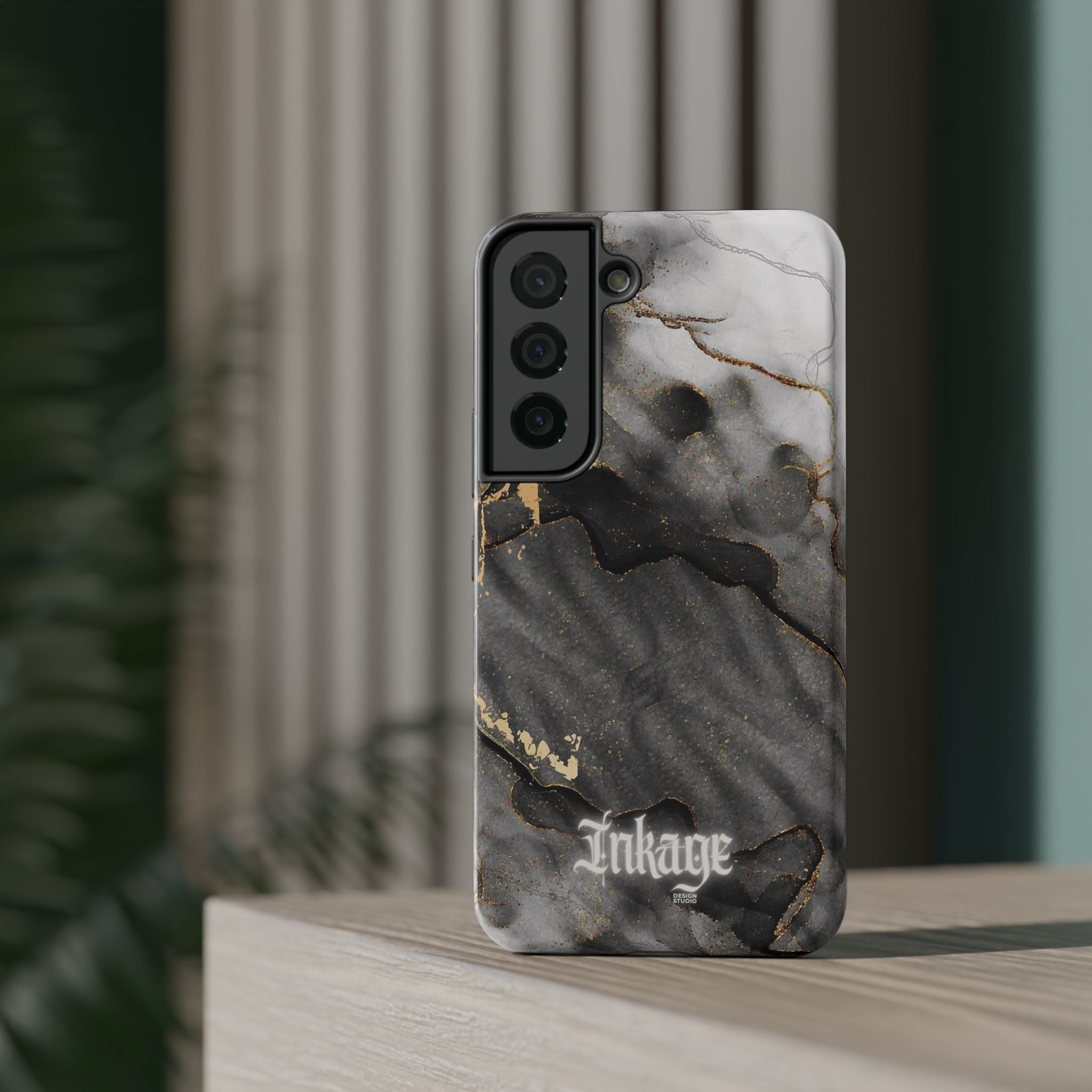 White Noir Marble Gold Foil Magnetic Phone Cases