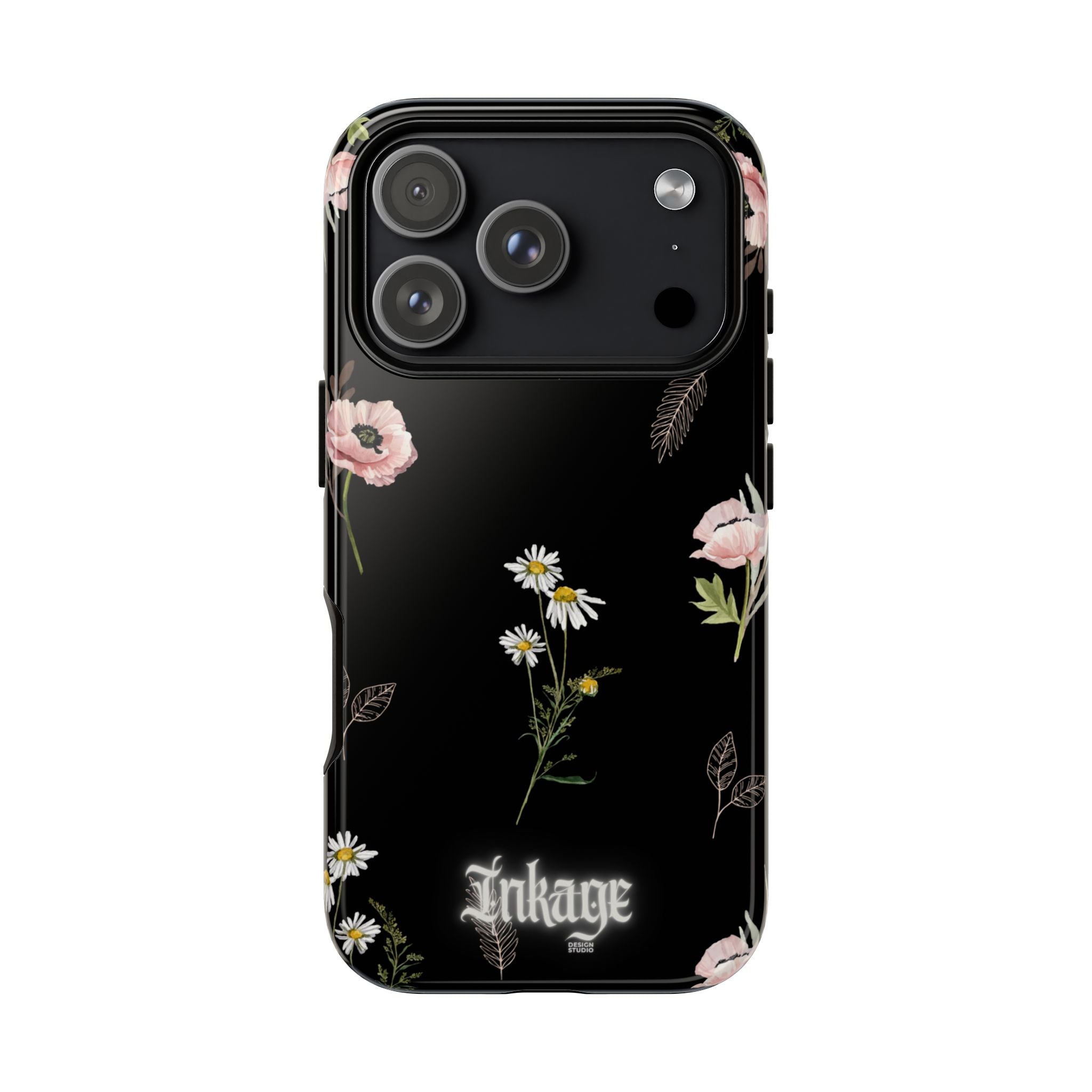Elegant Black Florals Tough Phone Cases (Minimal)