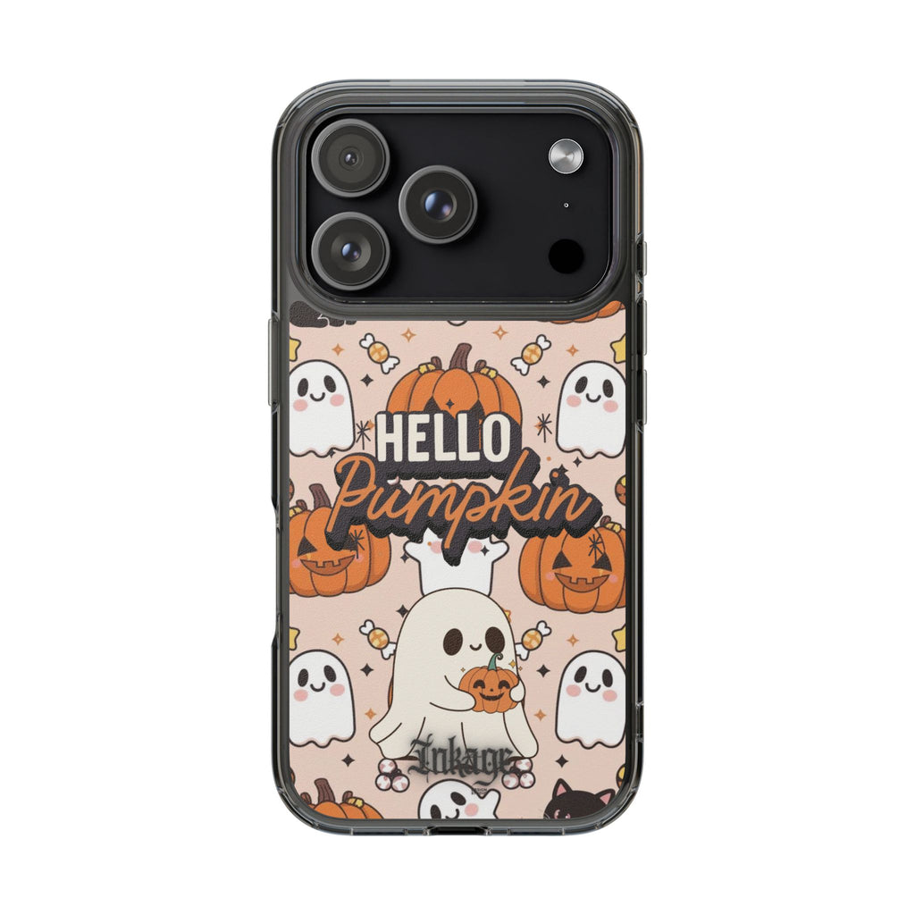 Cute Pumpkin Ghost Clear Impact Phone Case (Season)