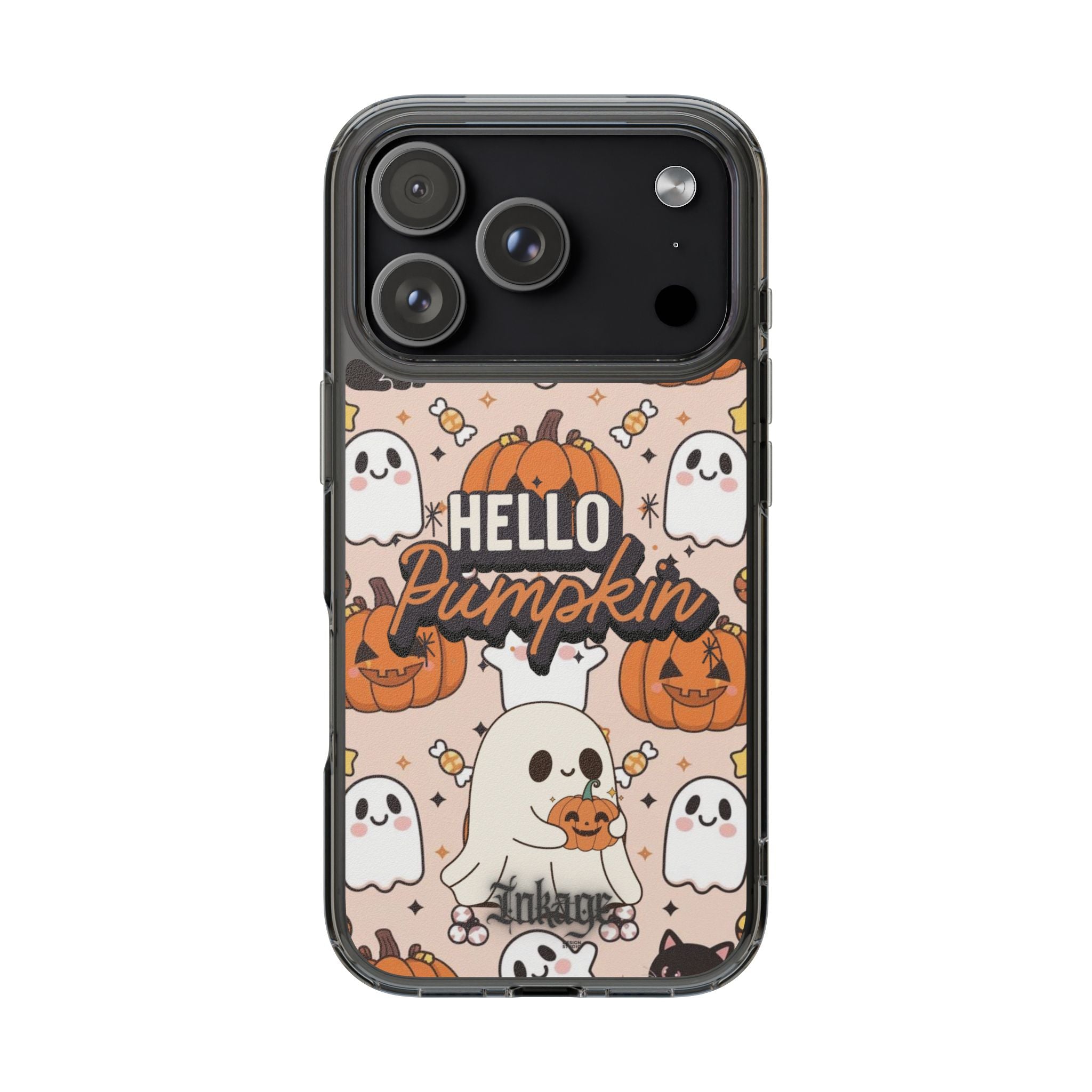 Cute Pumpkin Ghost Clear Impact Phone Case (Season)