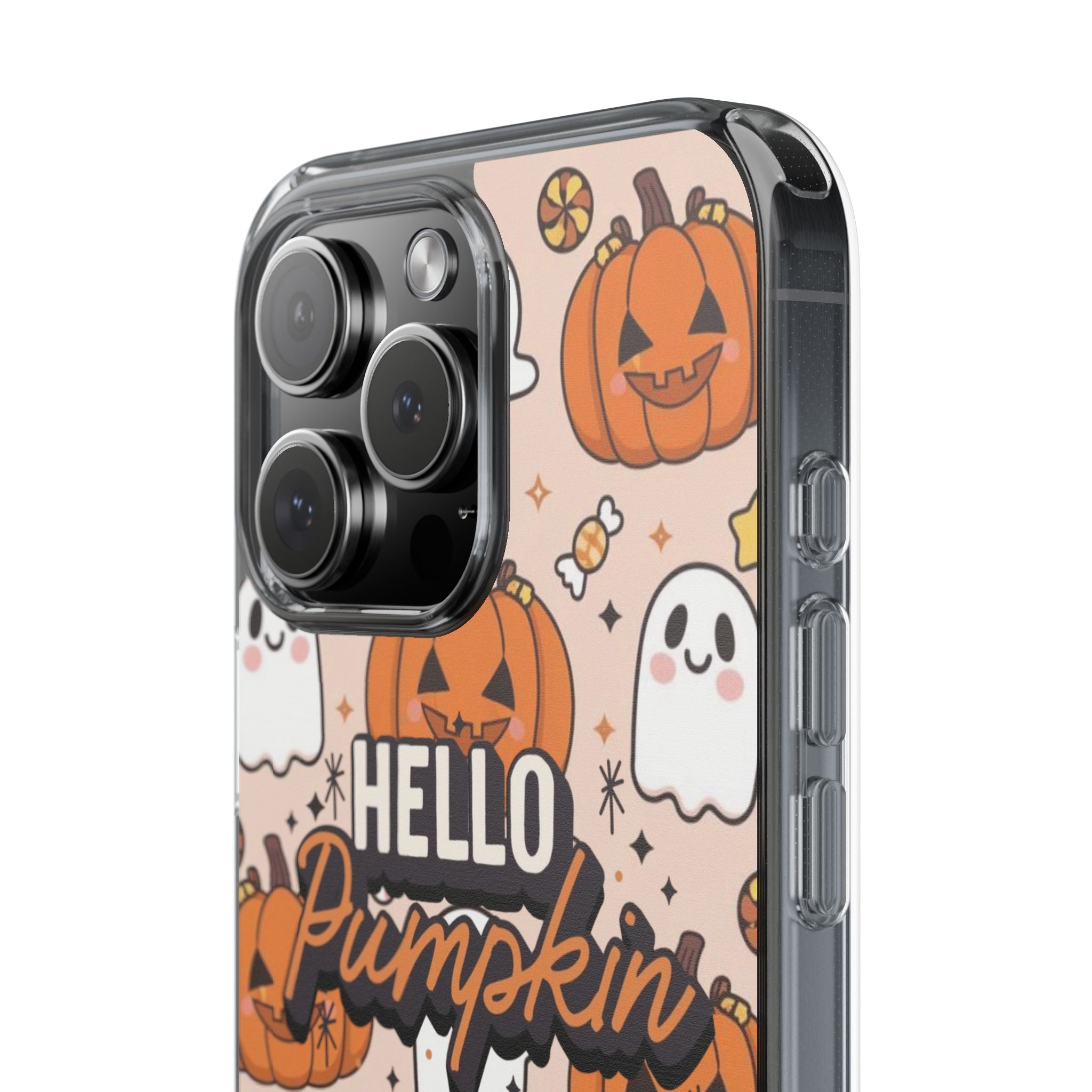 Cute Pumpkin Ghost Clear Impact Phone Case (Season)