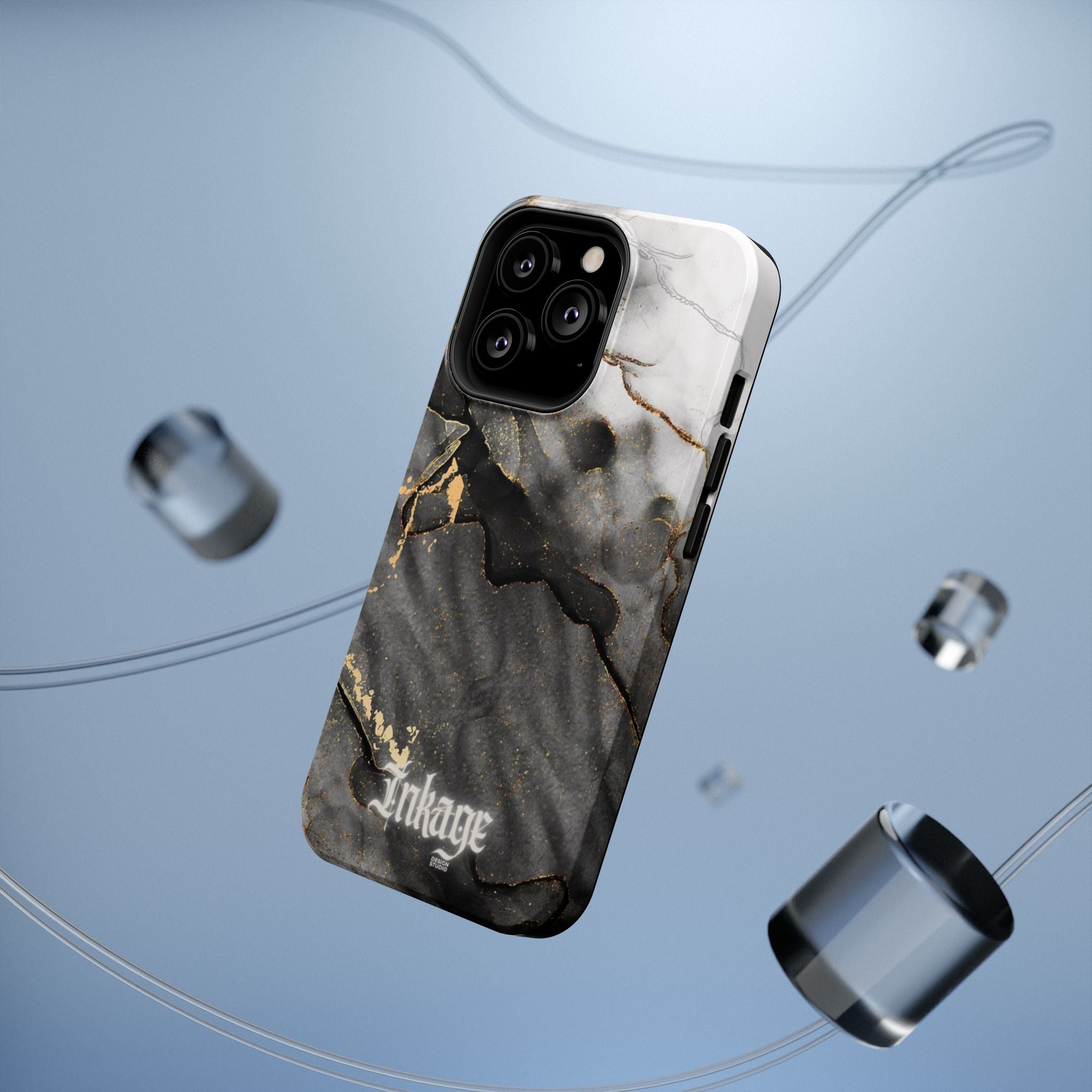 White Noir Marble Gold Foil Magnetic Phone Cases (Minimal)
