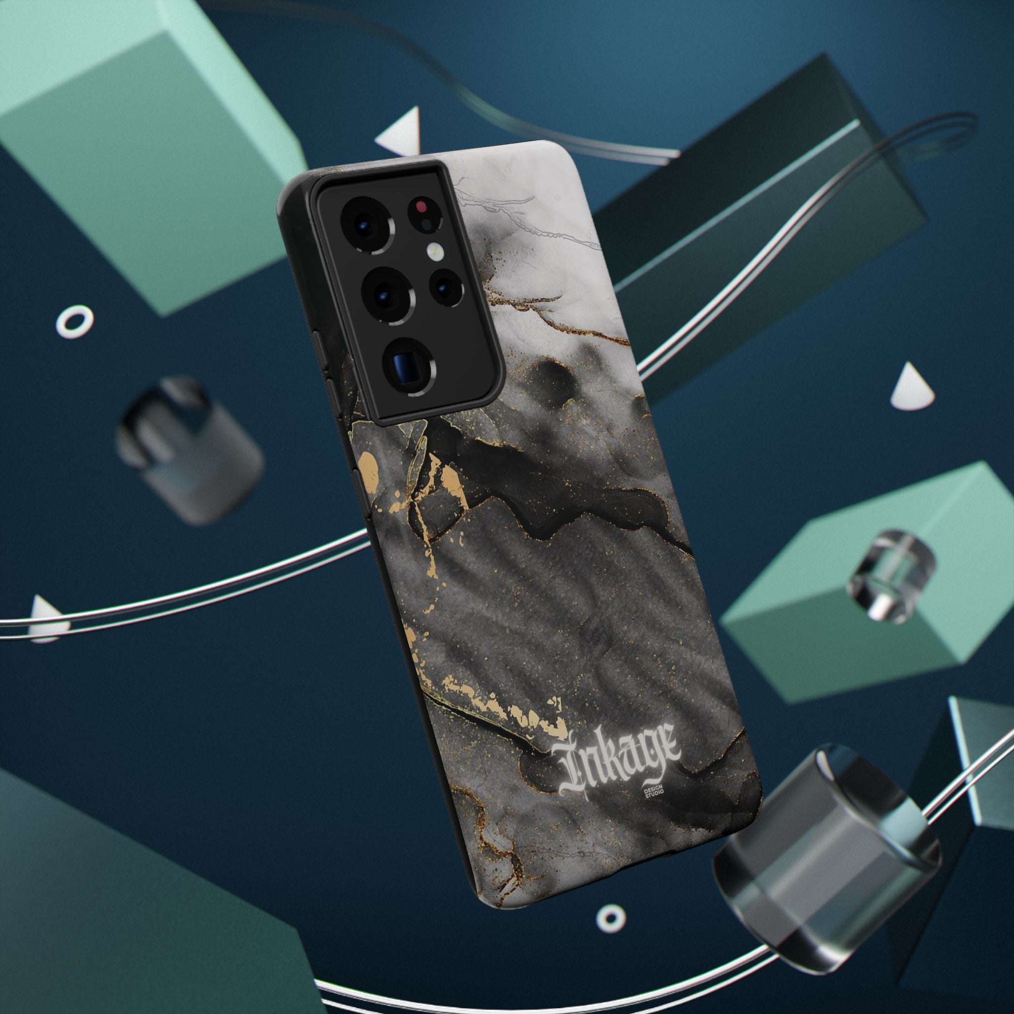 White Noir Marble Gold Foil Magnetic Phone Cases (Minimal)