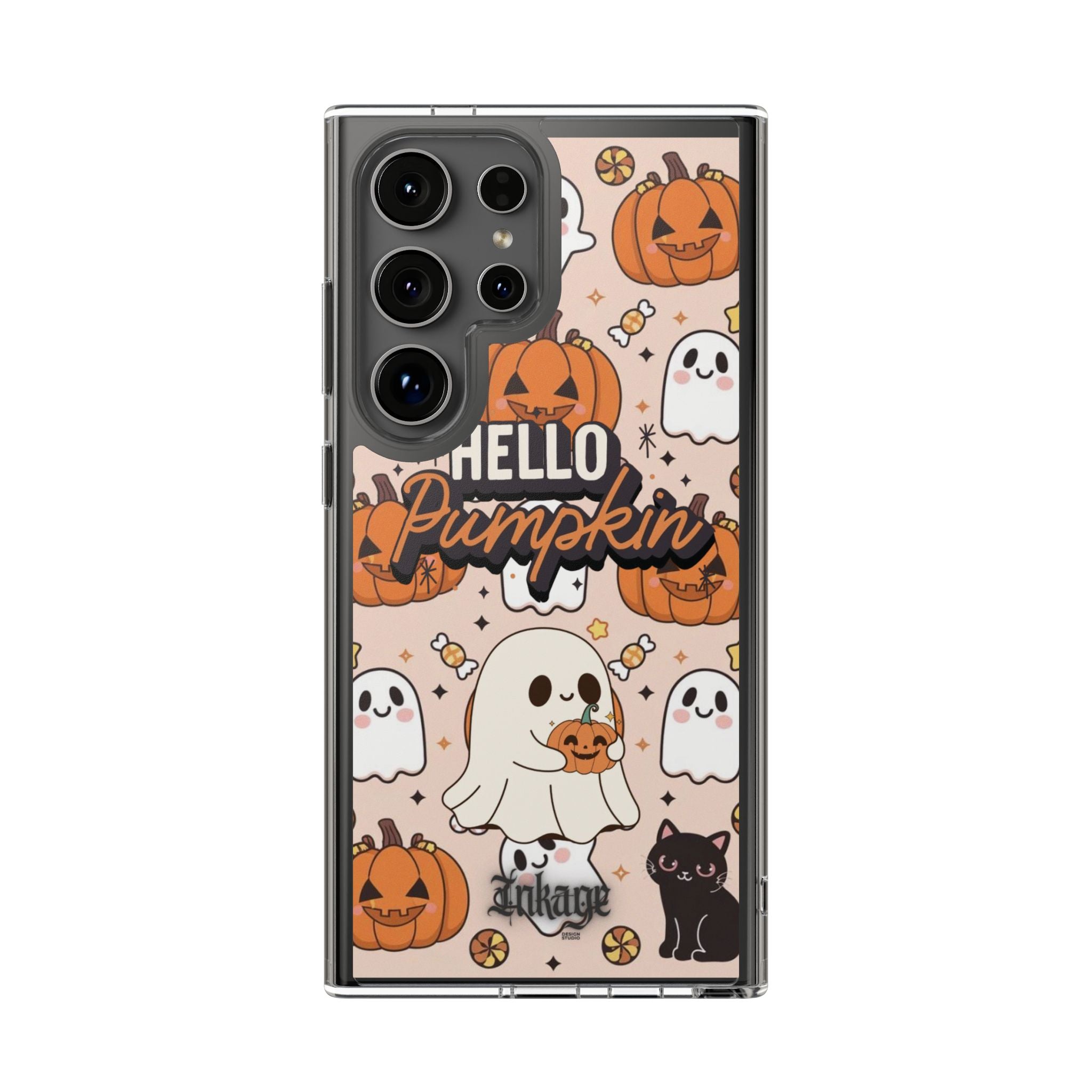 Cute Pumpkin Ghost Clear Impact Phone Case (Season)