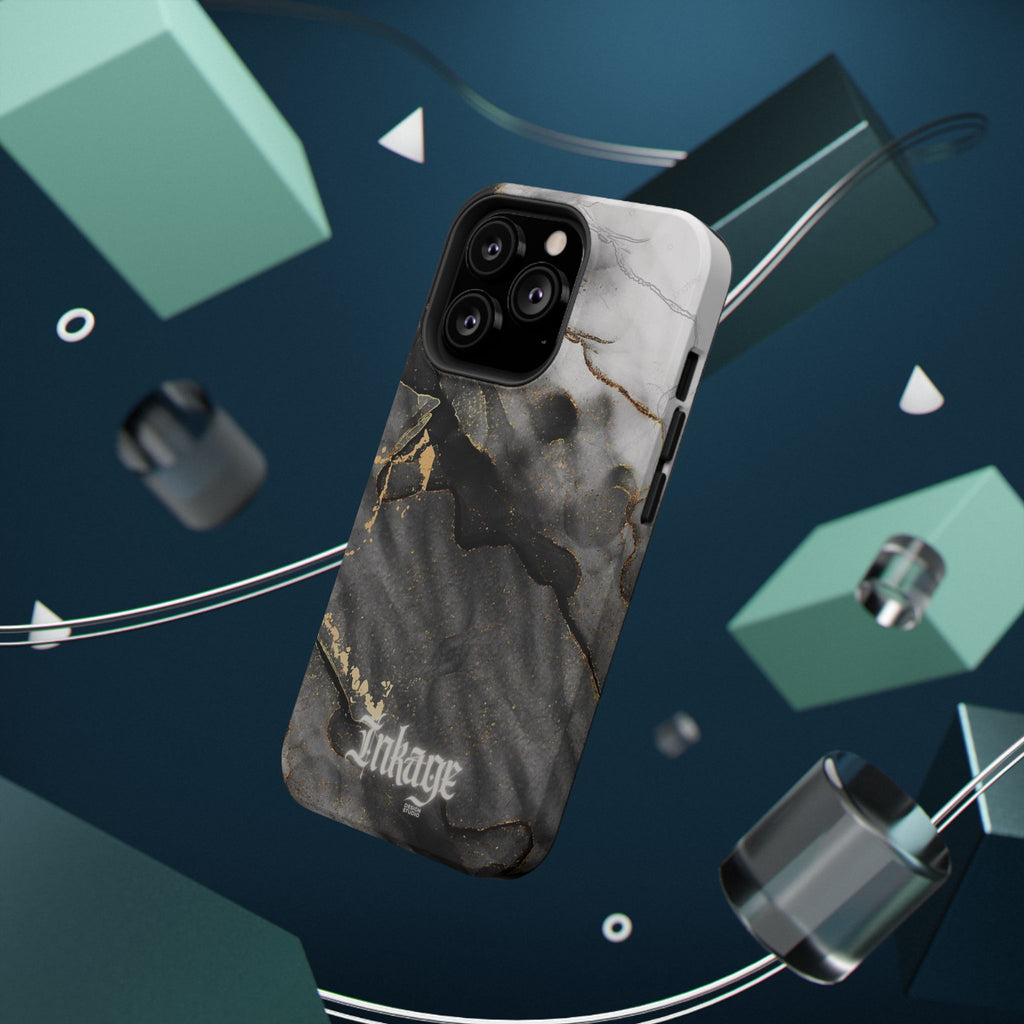 White Noir Marble Gold Foil Magnetic Phone Cases (Minimal)