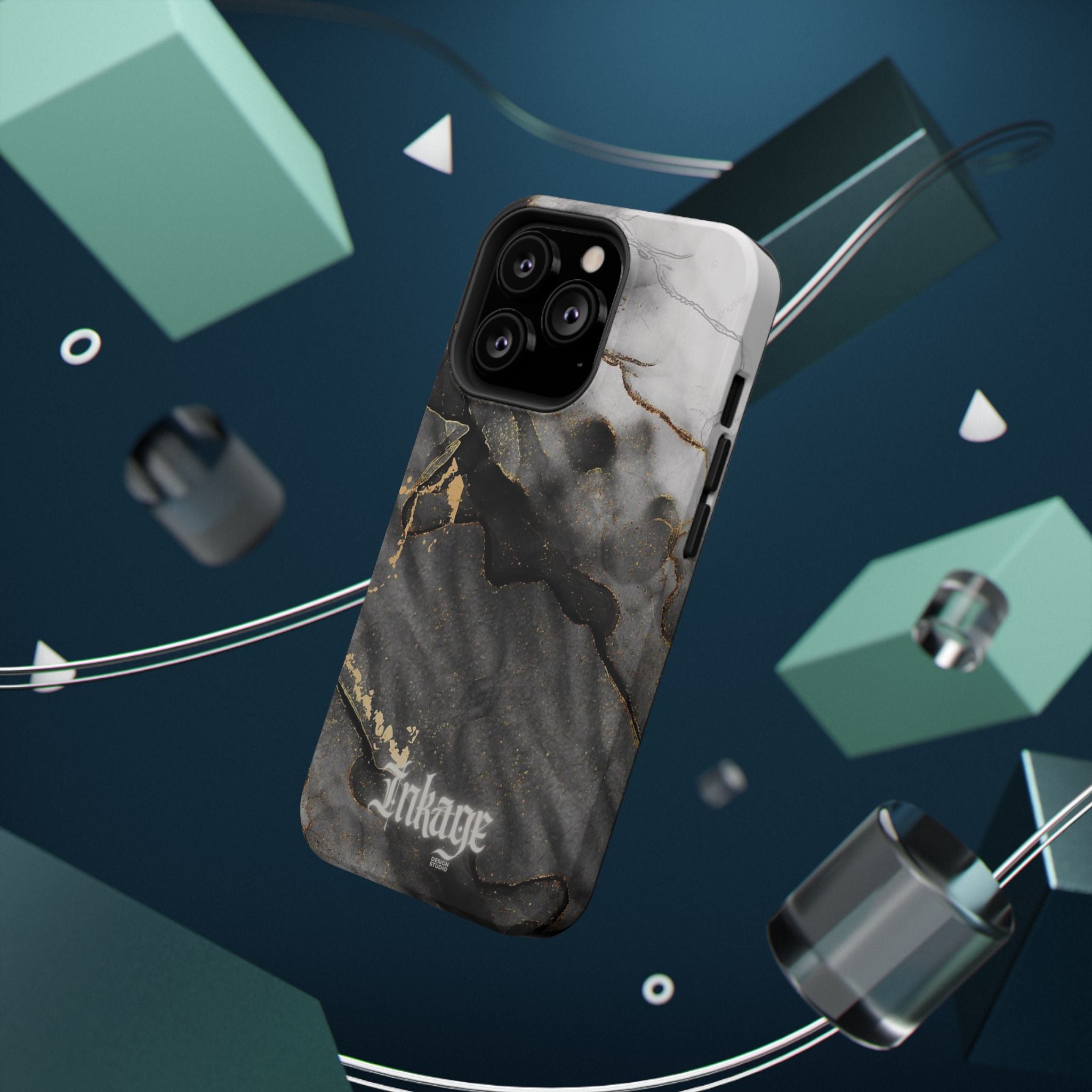 White Noir Marble Gold Foil Magnetic Phone Cases (Minimal)