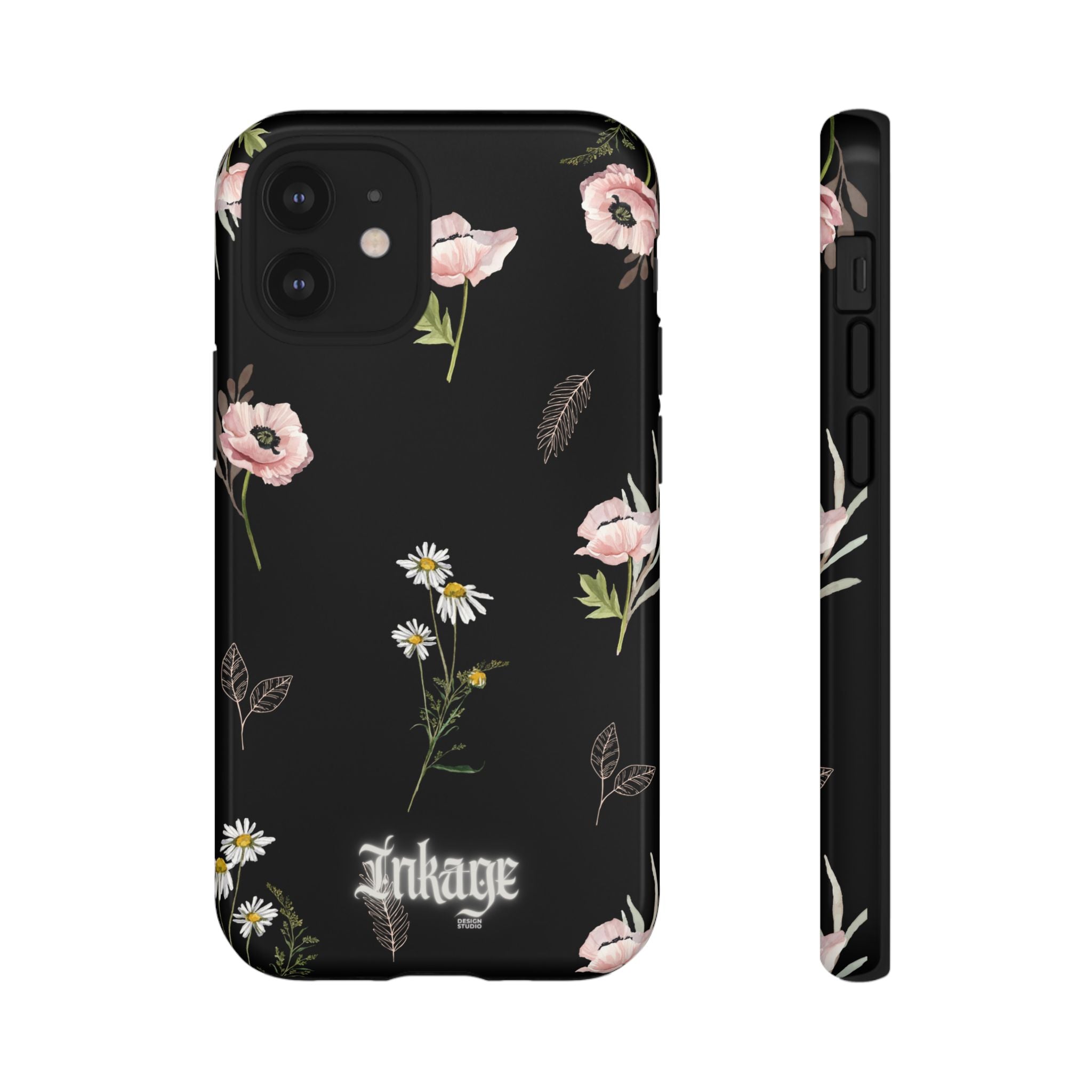 Elegant Black Florals Tough Phone Cases (Minimal)