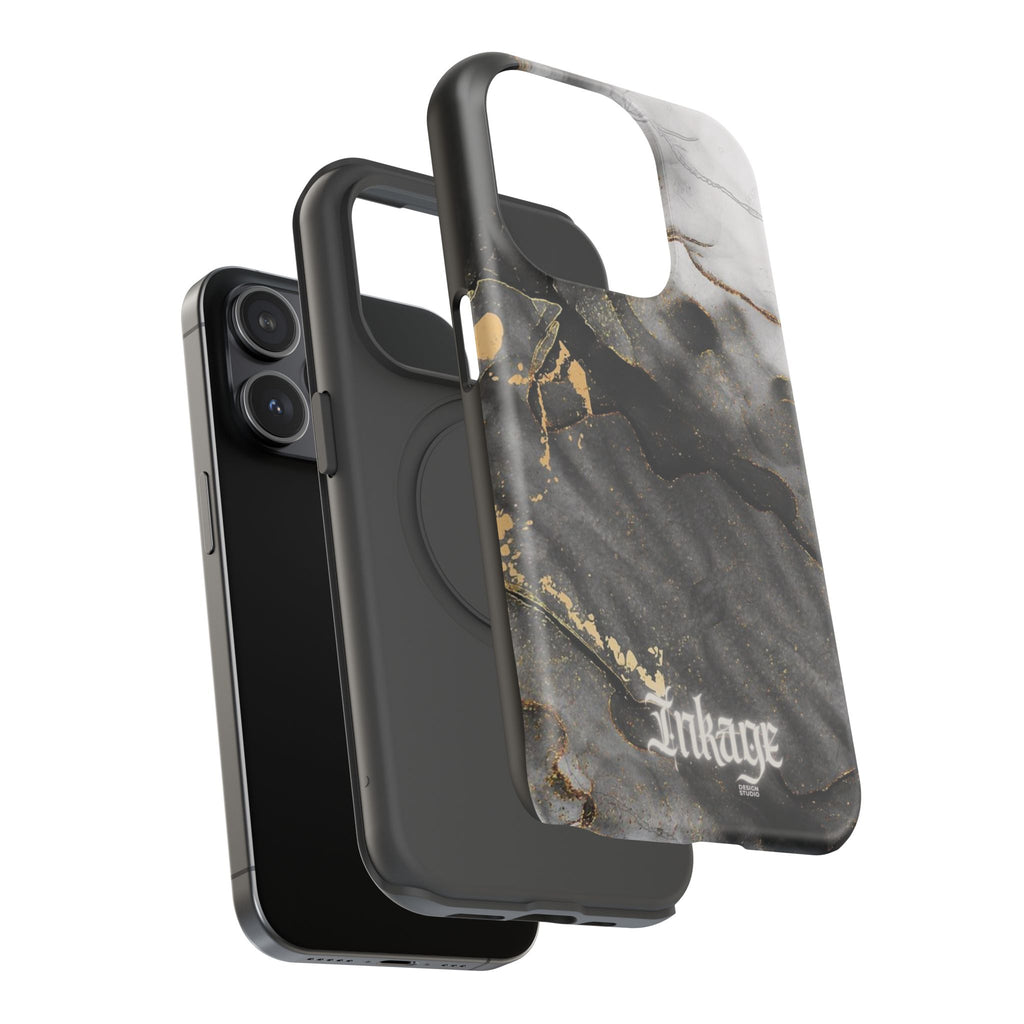 White Noir Marble Gold Foil Magnetic Phone Cases (Minimal)