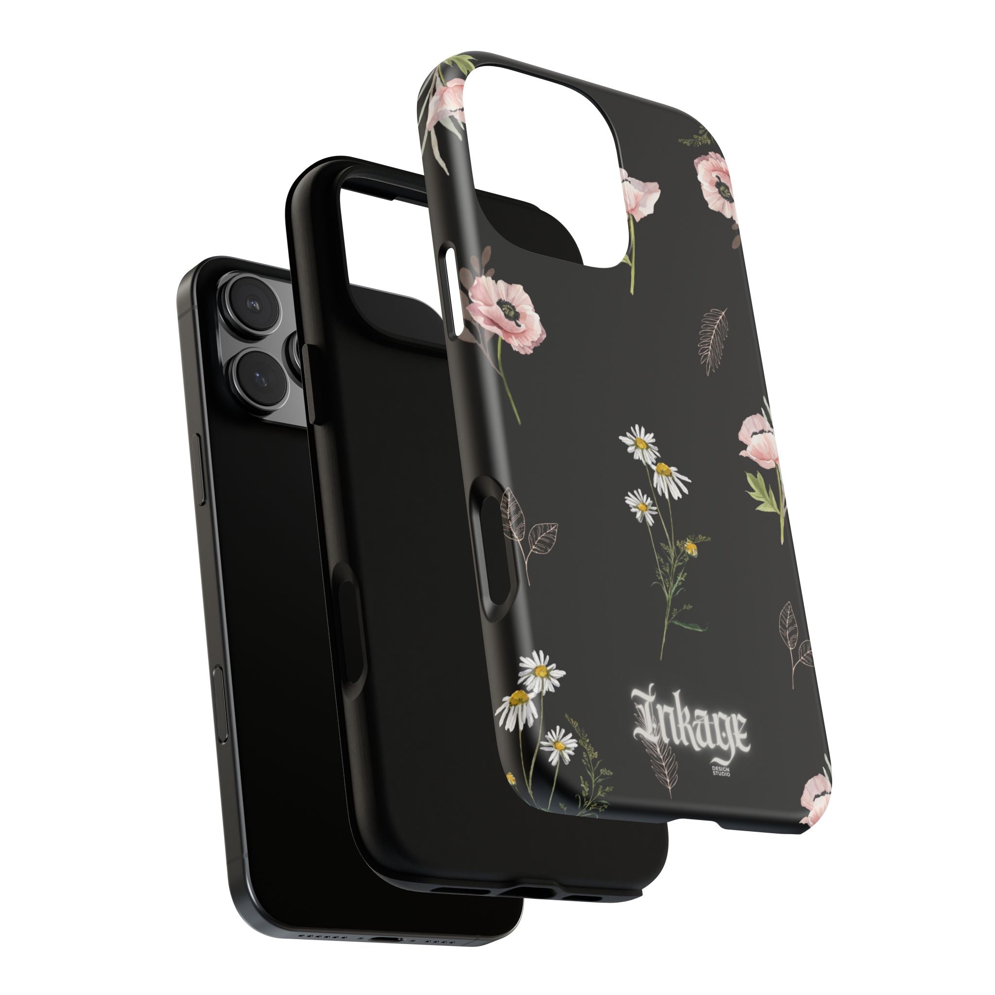 Elegant Black Florals Tough Phone Cases (Minimal)
