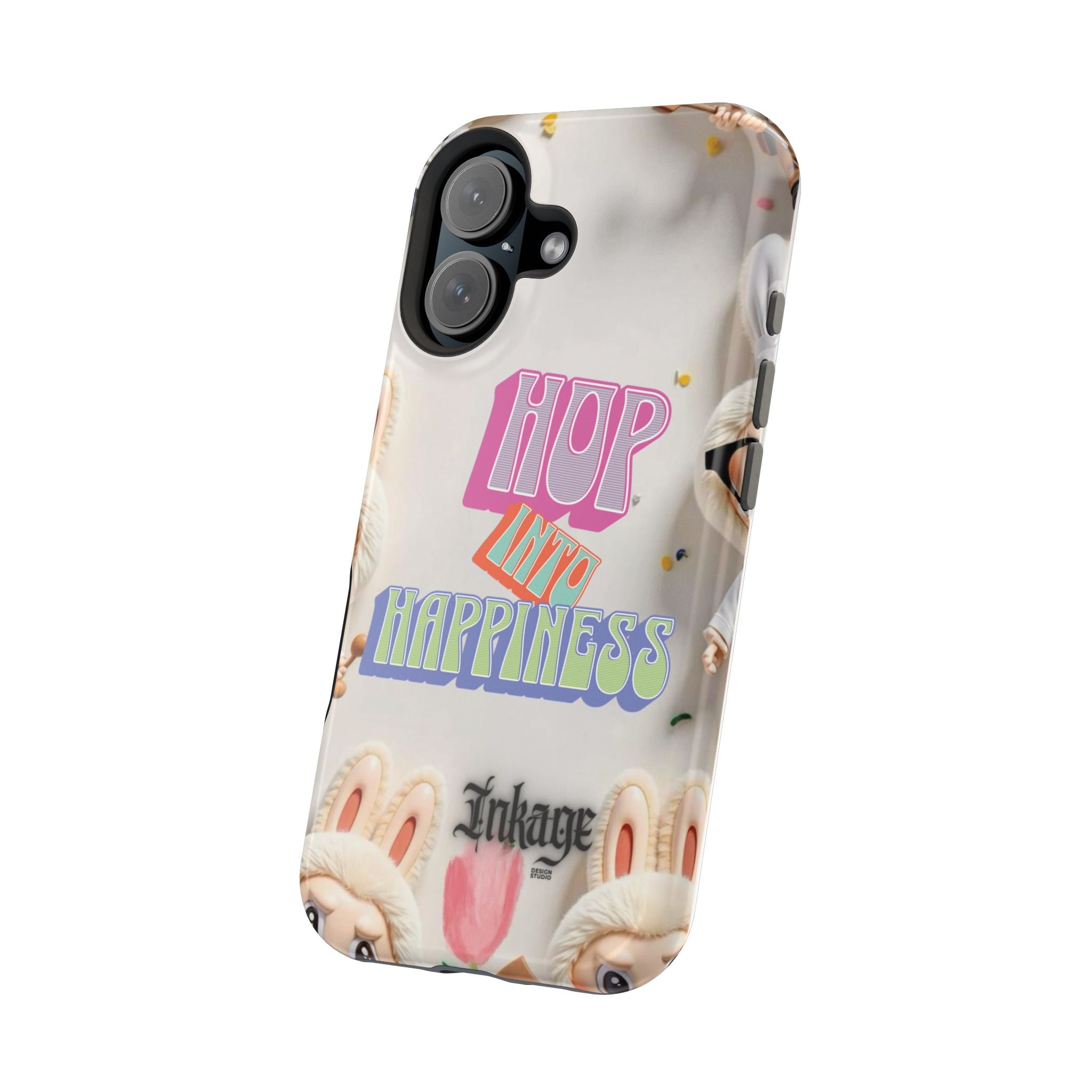 "Hop Into Happiness" Quote Magnetic Phone Case (Animation)
