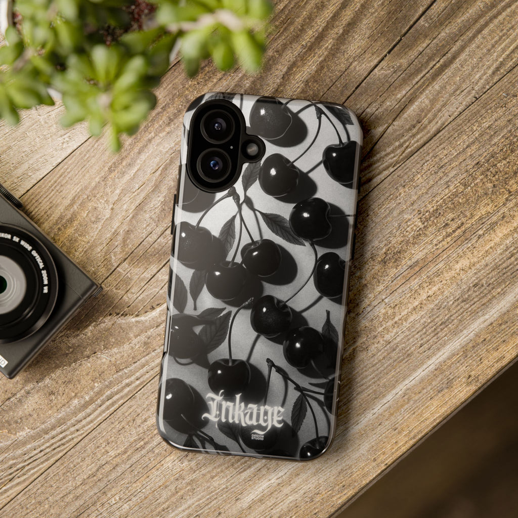 Black Cherry Print Tough Phone Cases (Minimal)