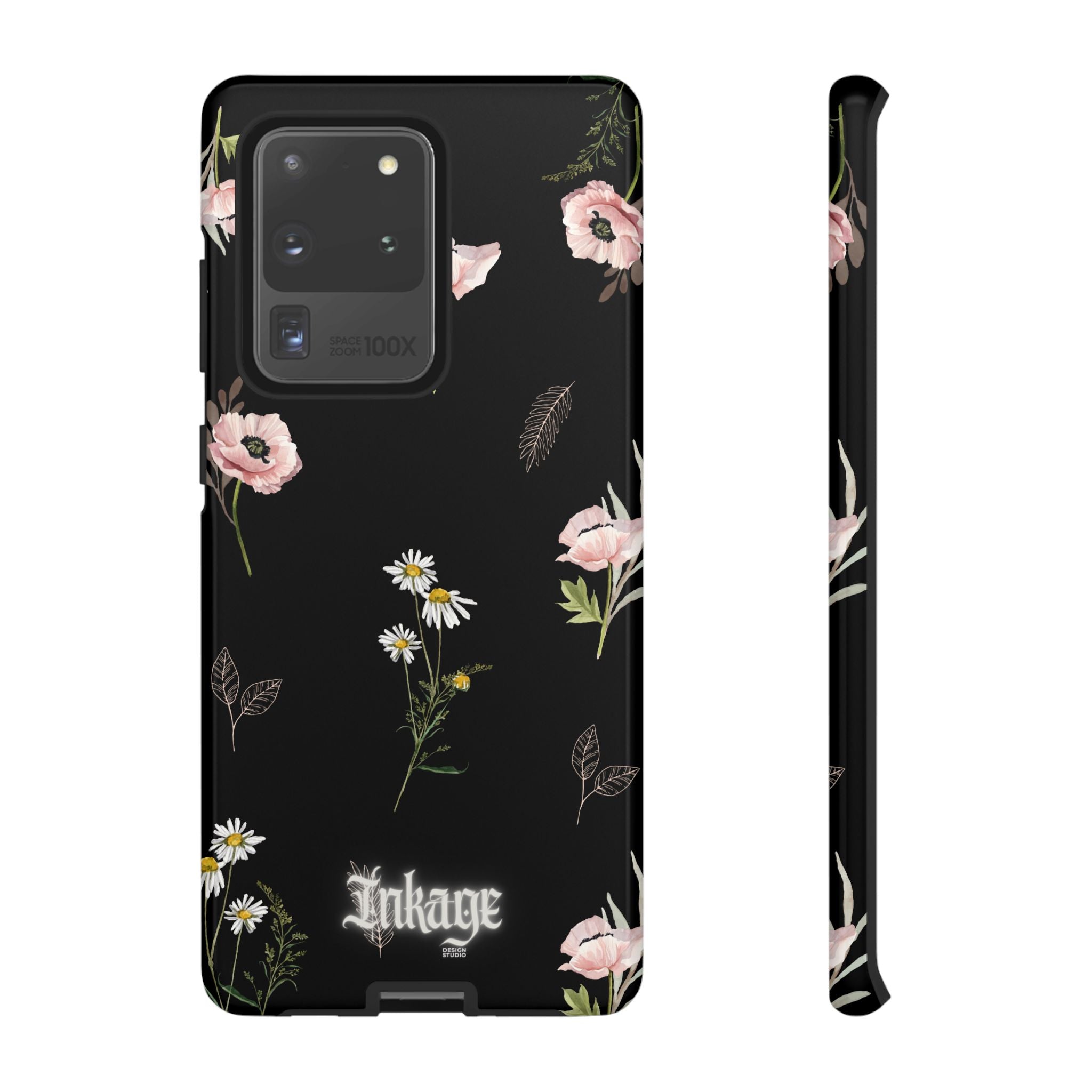 Elegant Black Florals Tough Phone Cases (Minimal)