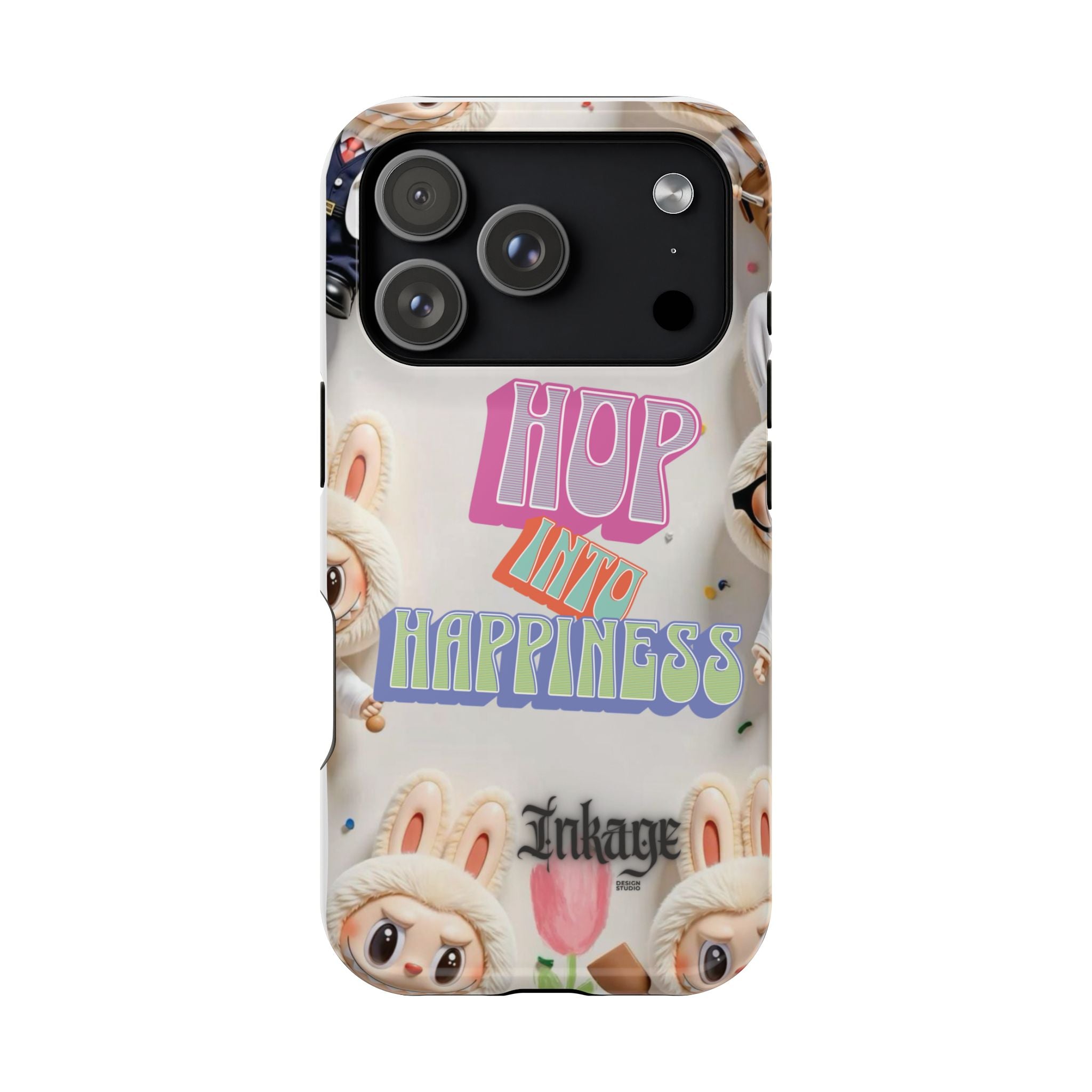 "Hop Into Happiness" Quote Magnetic Phone Case (Animation)