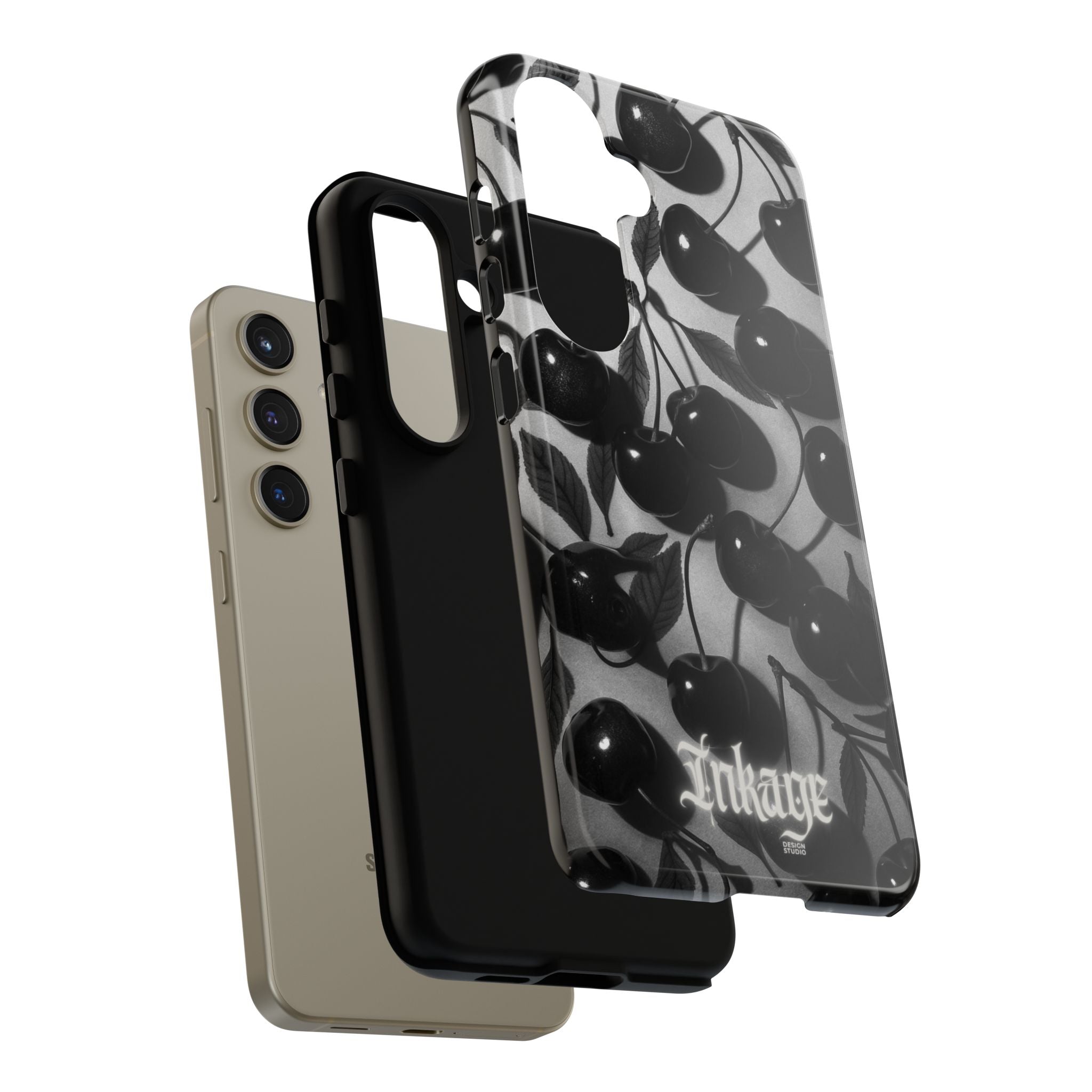 Black Cherry Print Tough Phone Cases (Minimal)