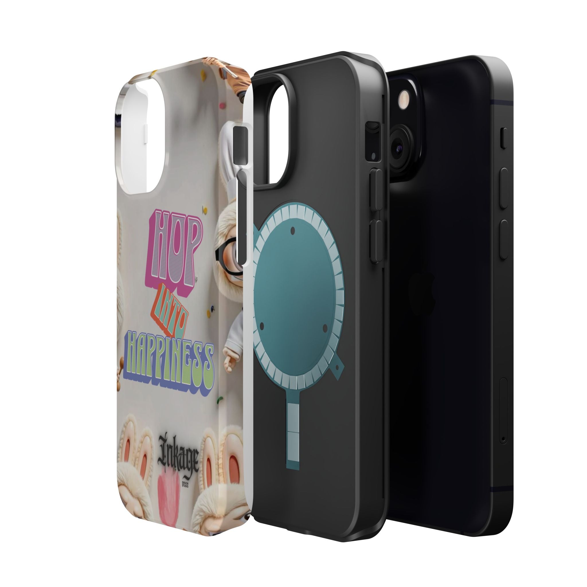 "Hop Into Happiness" Quote Magnetic Phone Case (Animation)