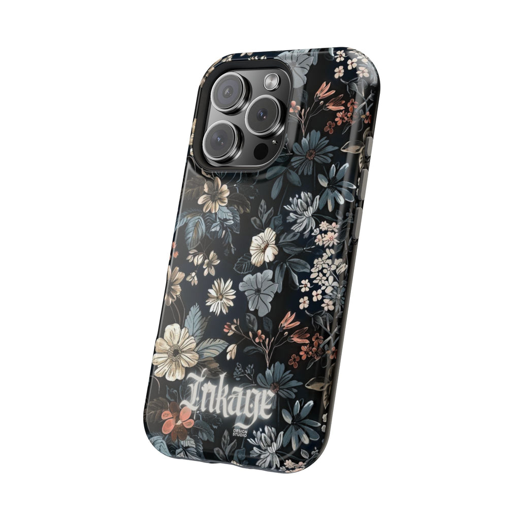 Black Florals Magnetic Phone Cases (Minimal)