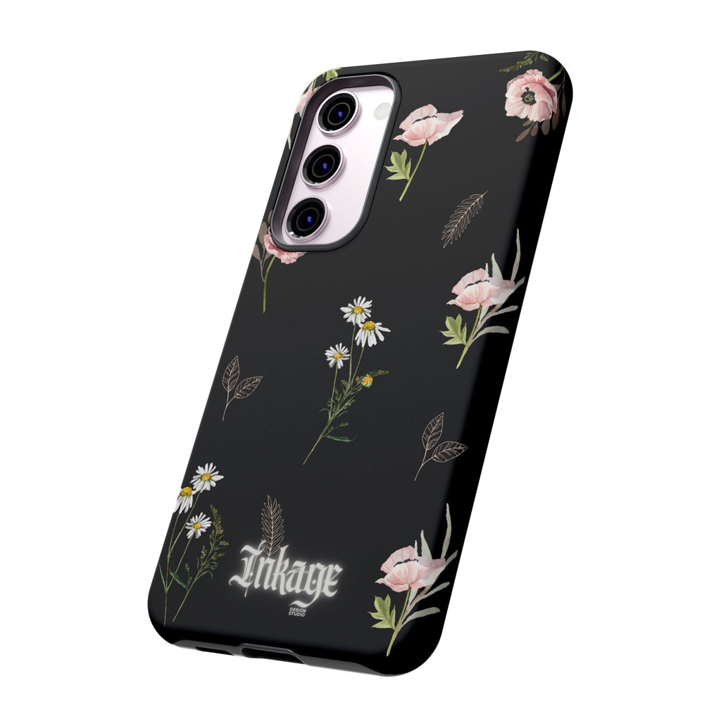 Elegant Black Floral Tough Phone Cases (Minimal)
