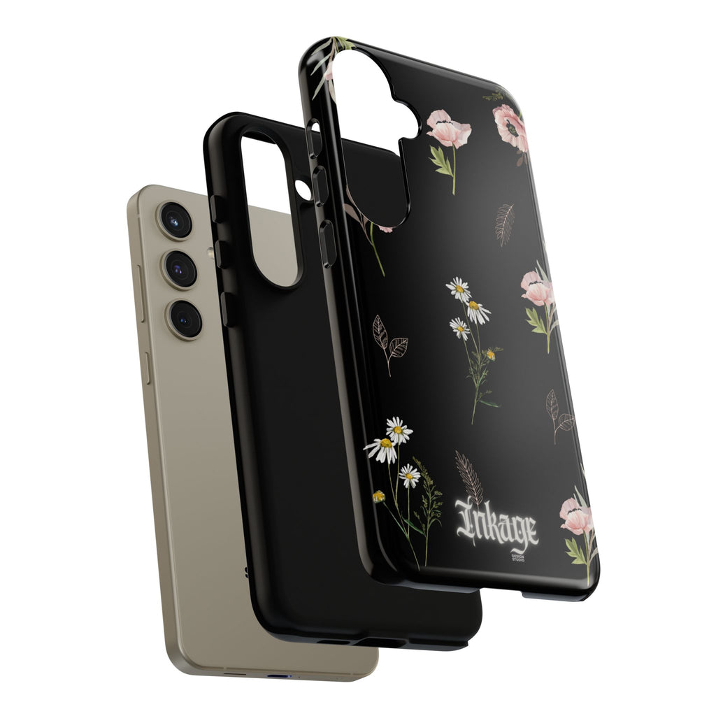 Elegant Black Floral Tough Phone Cases (Minimal)