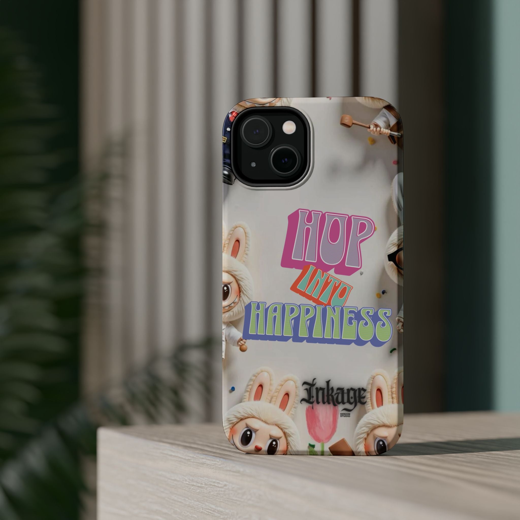 "Hop Into Happiness" Quote Magnetic Phone Case (Animation)