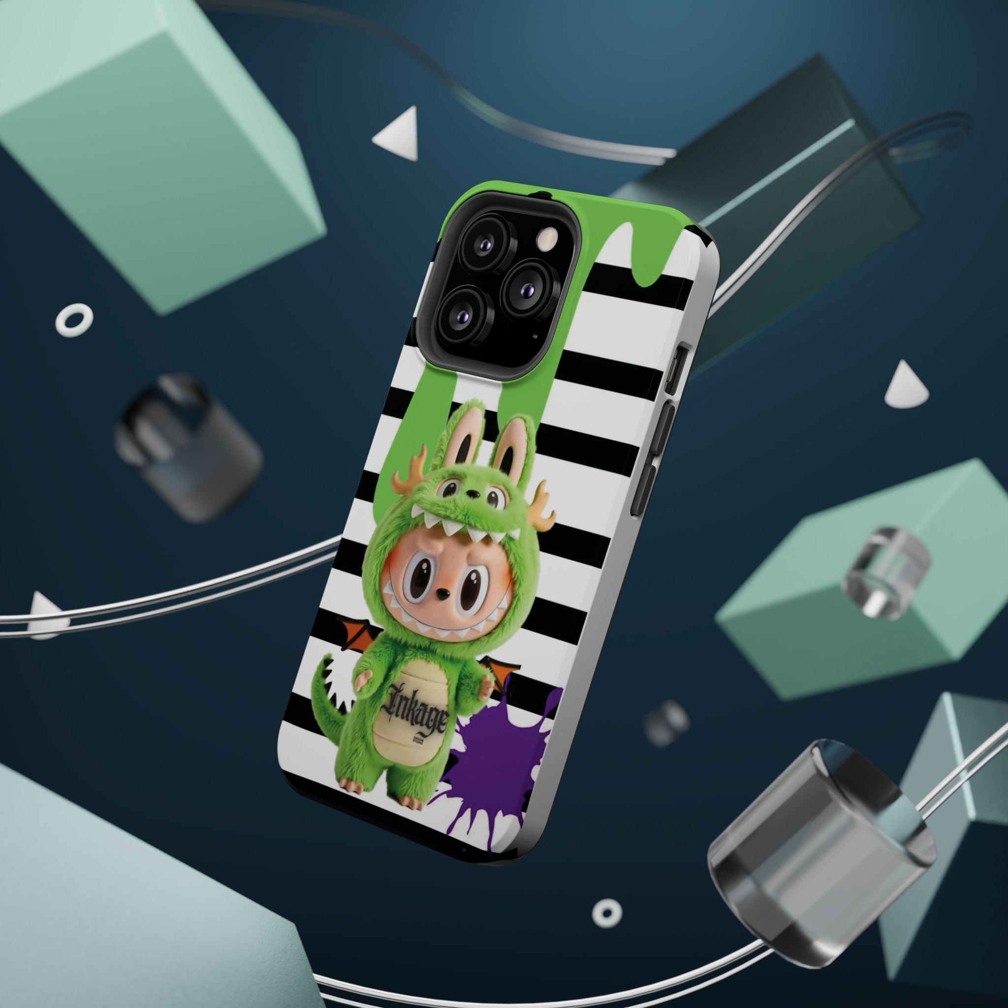 Greenie Labubu Spooky Magnetic Phone Case (Animation)