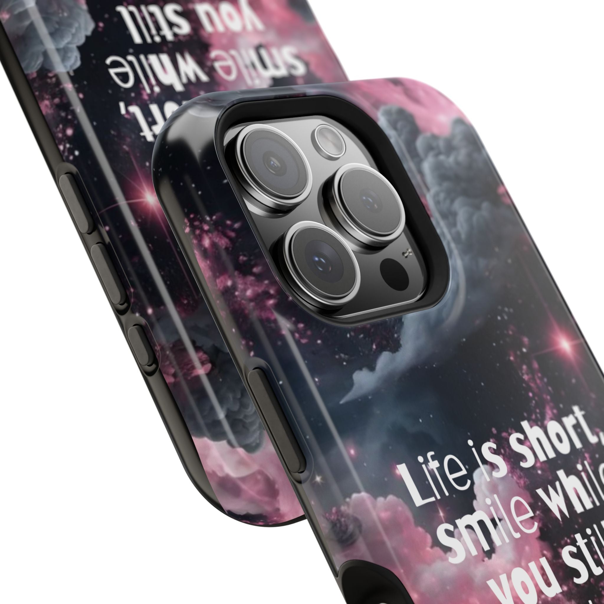 “Life is Short, Smile While You Still Have Teeth” Magnetic Phone Cases (Quote)