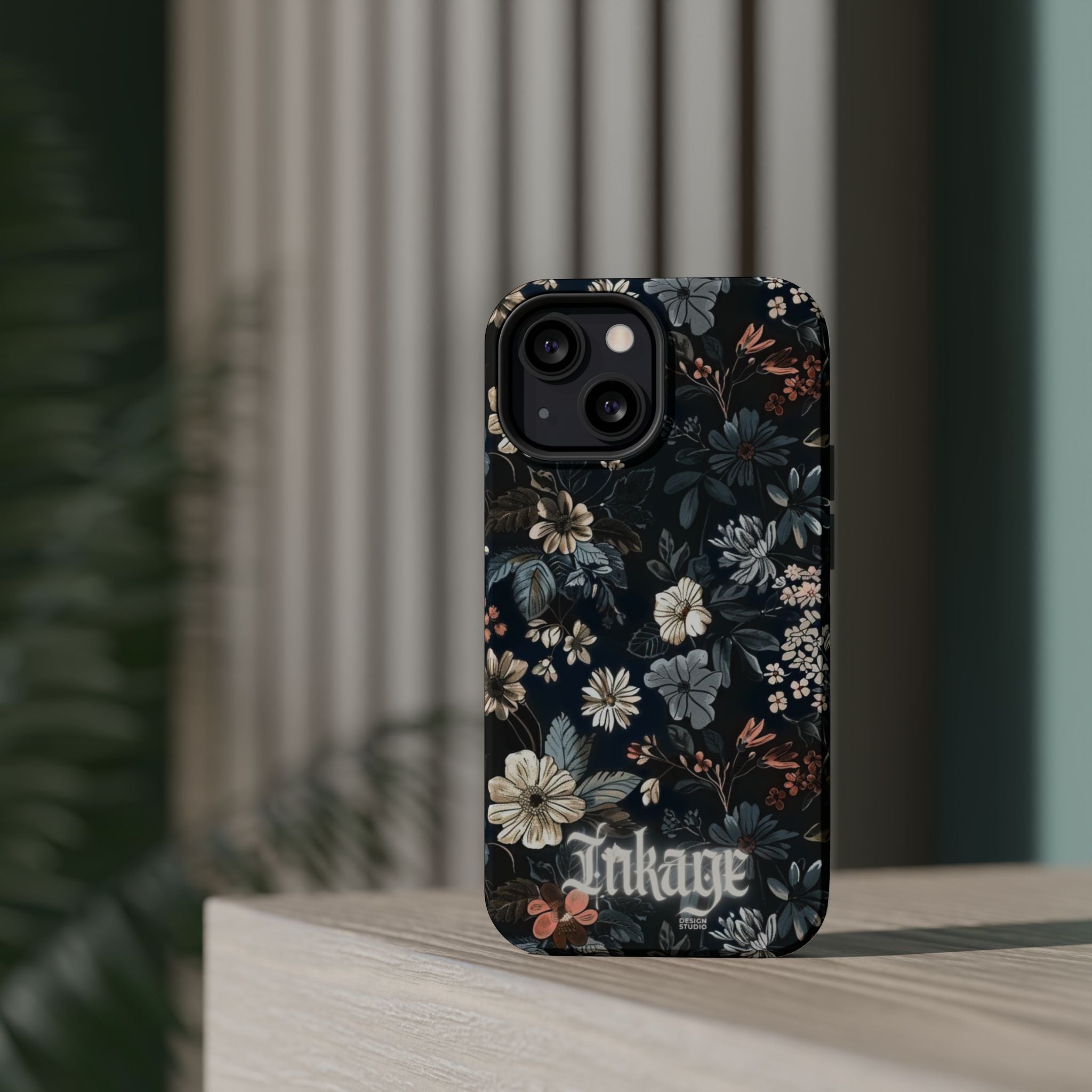 Black Florals Magnetic Phone Cases (Minimal)