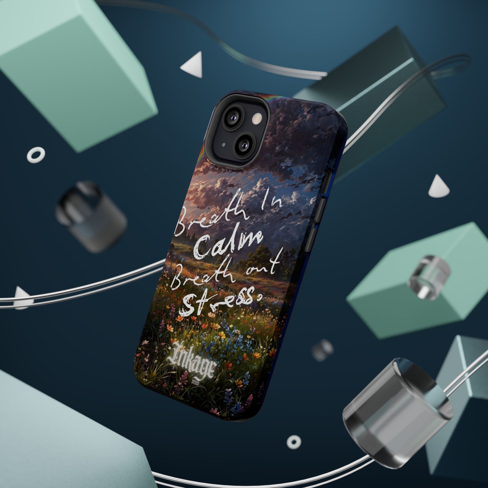 "Breath in Calm Breath out Stress" Quote Magnetic Phone Cases