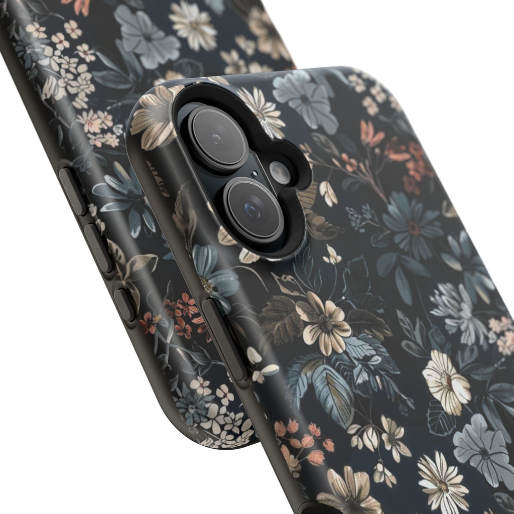 Black Florals Magnetic Phone Cases (Minimal)