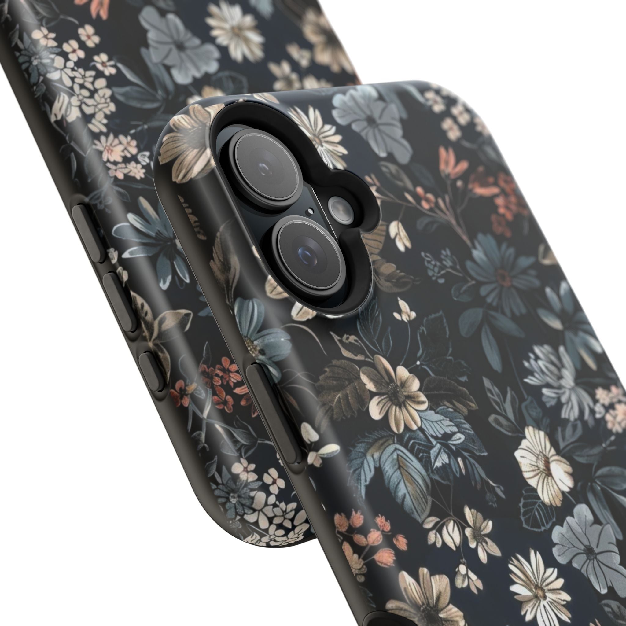 Black Florals Magnetic Phone Cases (Minimal)