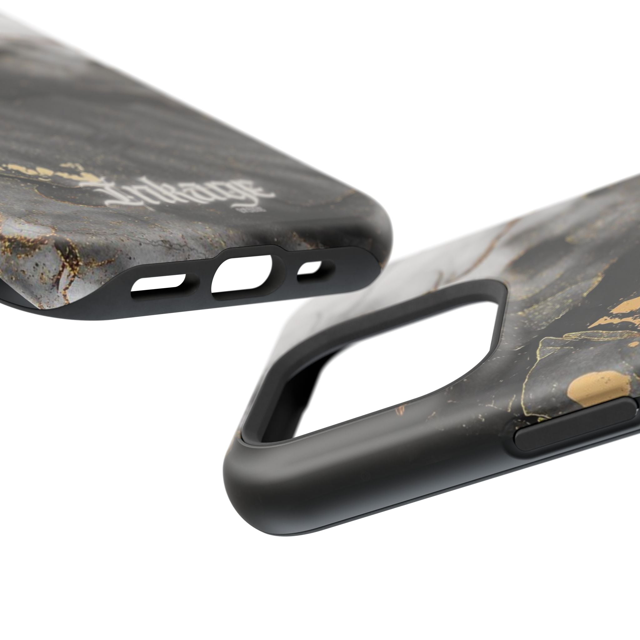 White Noir Marble Gold Foil Magnetic Phone Cases (Minimal)
