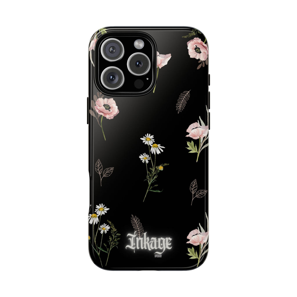 Elegant Black Floral Tough Phone Cases (Minimal)