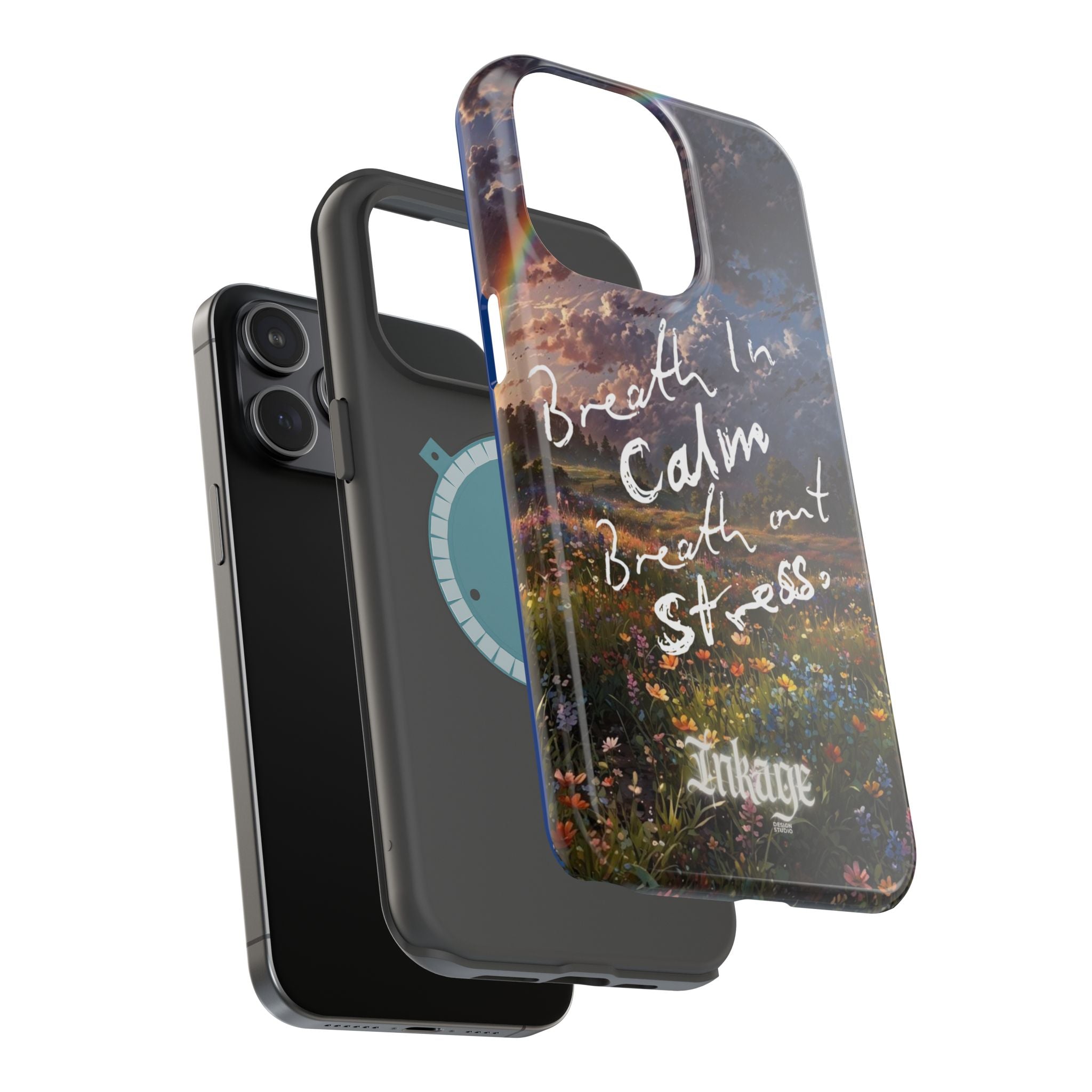 "Breath in Calm Breath out Stress" Quote Magnetic Phone Cases