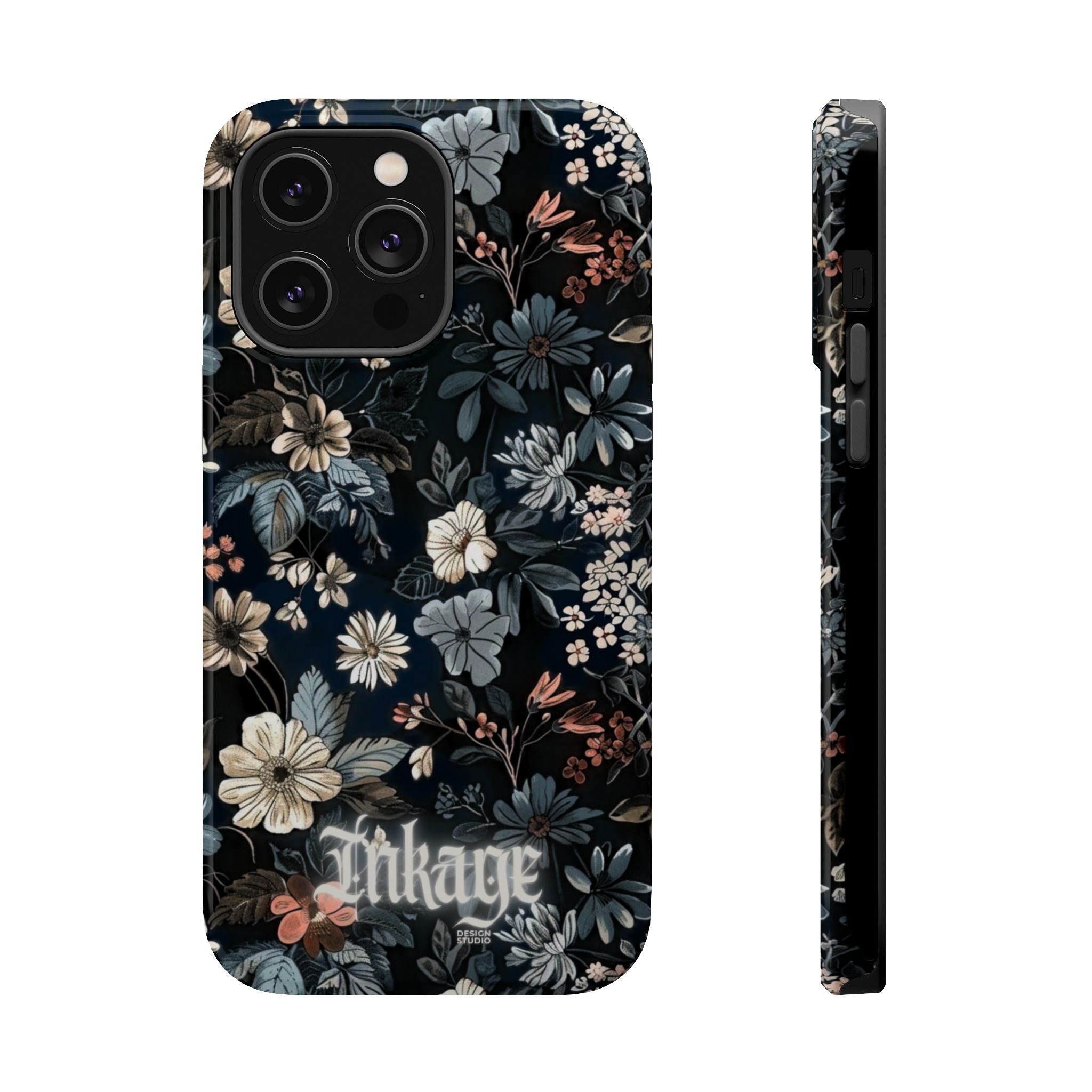 Black Florals Magnetic Phone Cases (Minimal)