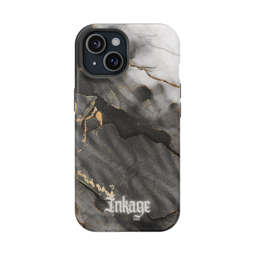 White Noir Marble Gold Foil Magnetic Phone Cases (Minimal)