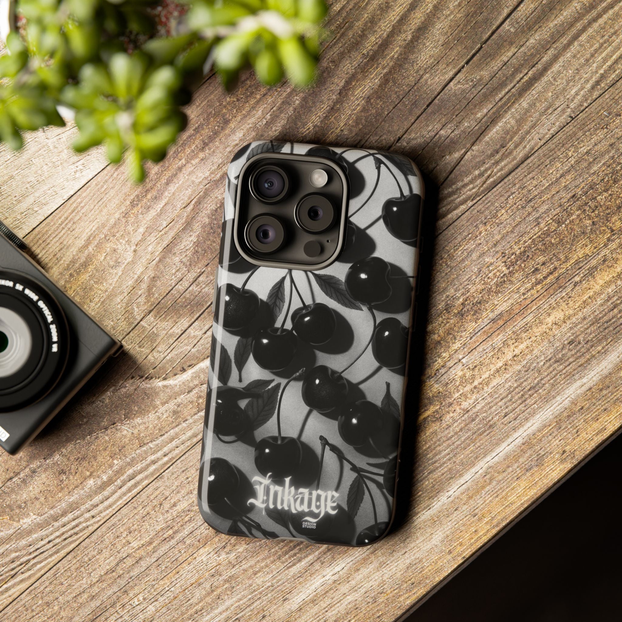 Black Cherry Print Tough Phone Cases (Minimal)