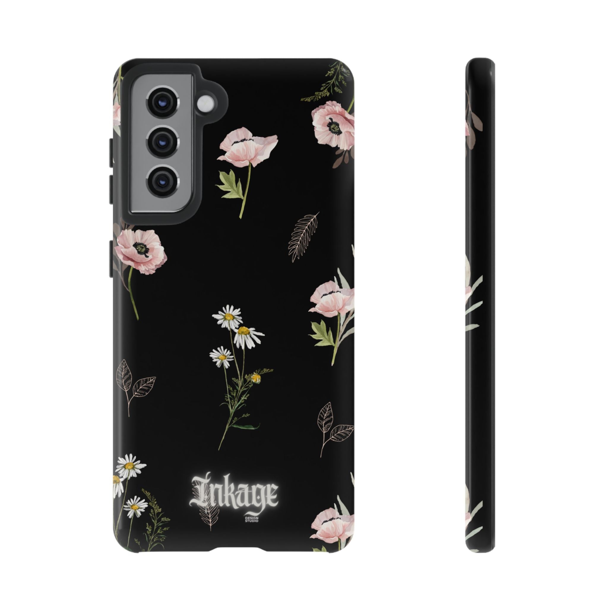 Elegant Black Florals Tough Phone Cases (Minimal)