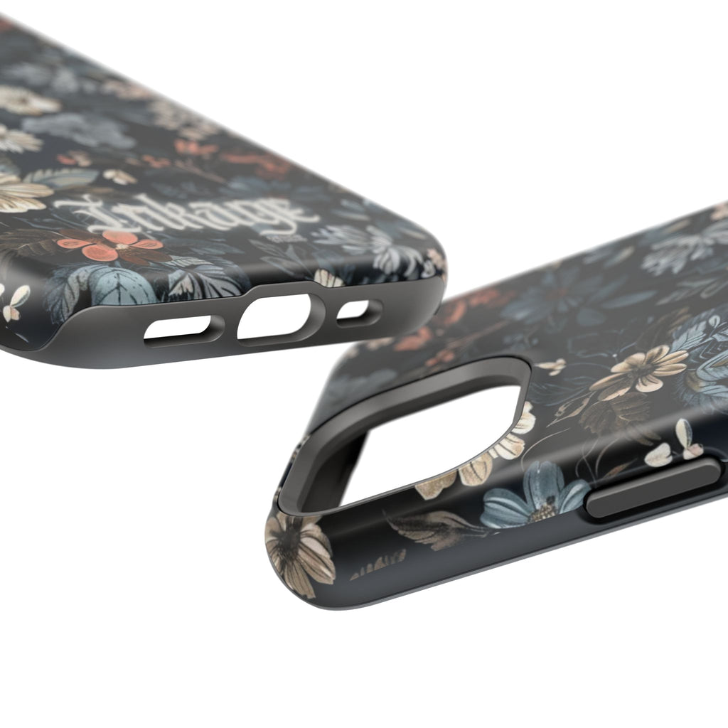 Black Florals Magnetic Phone Cases (Minimal)