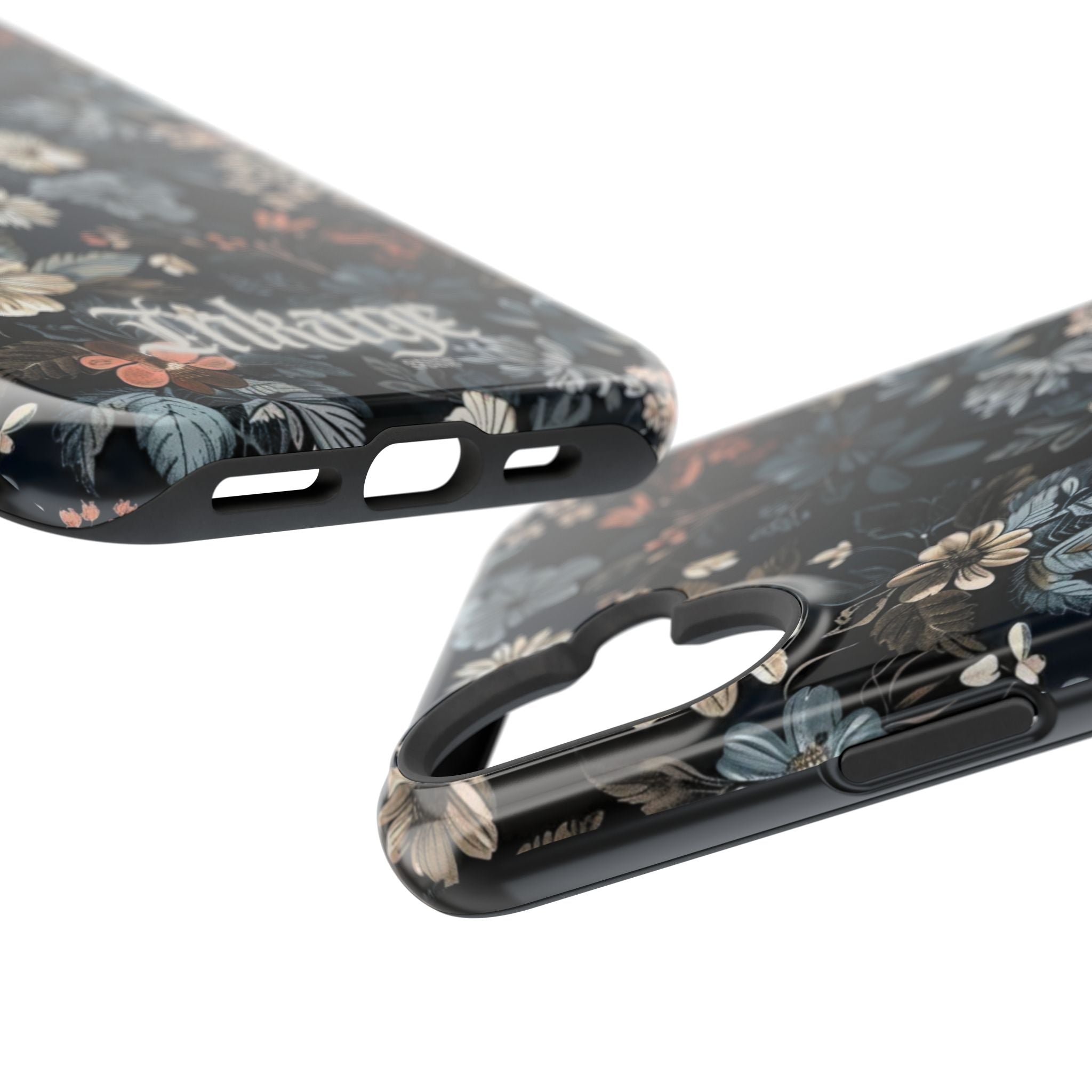 Black Florals Magnetic Phone Cases (Minimal)