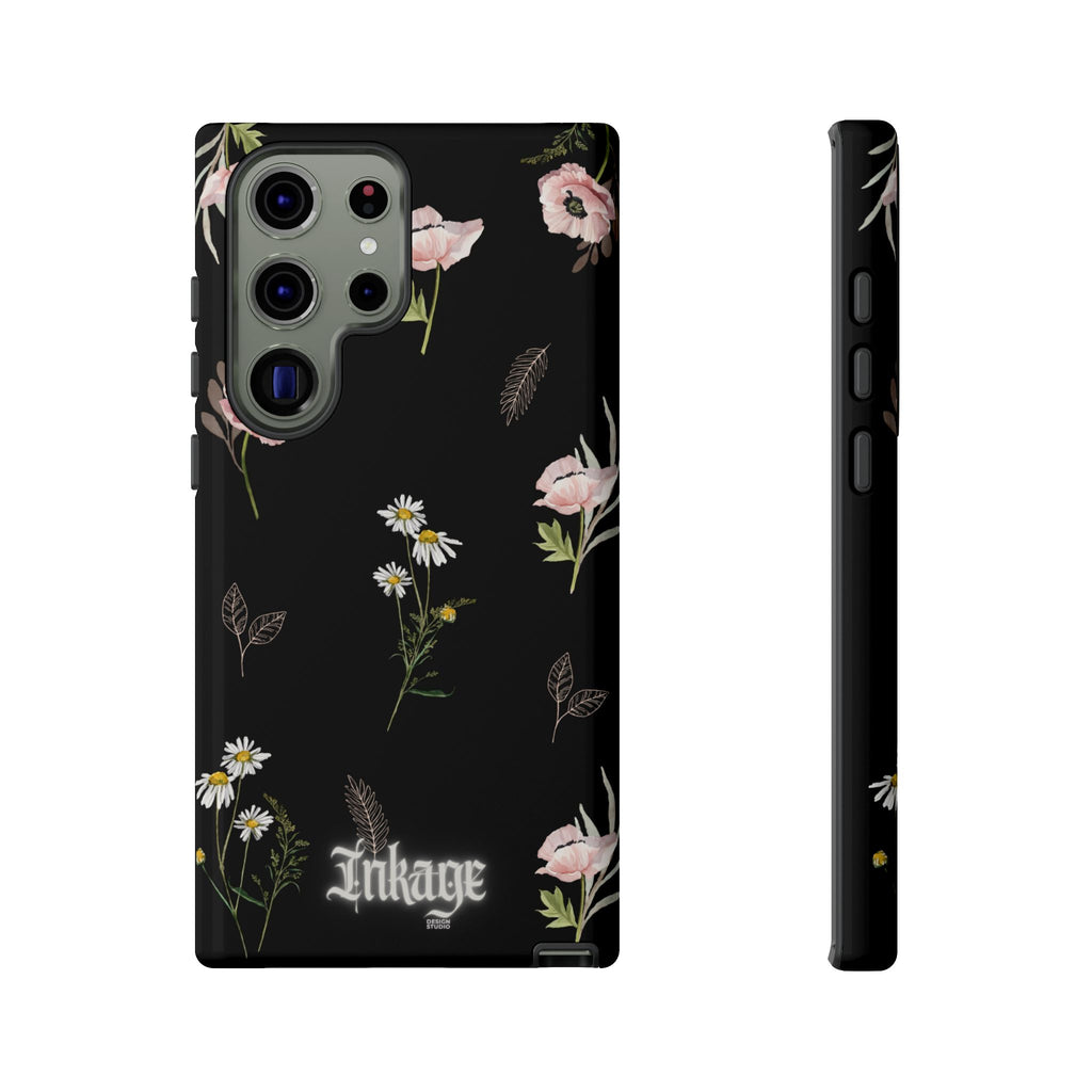 Elegant Black Floral Tough Phone Cases (Minimal)