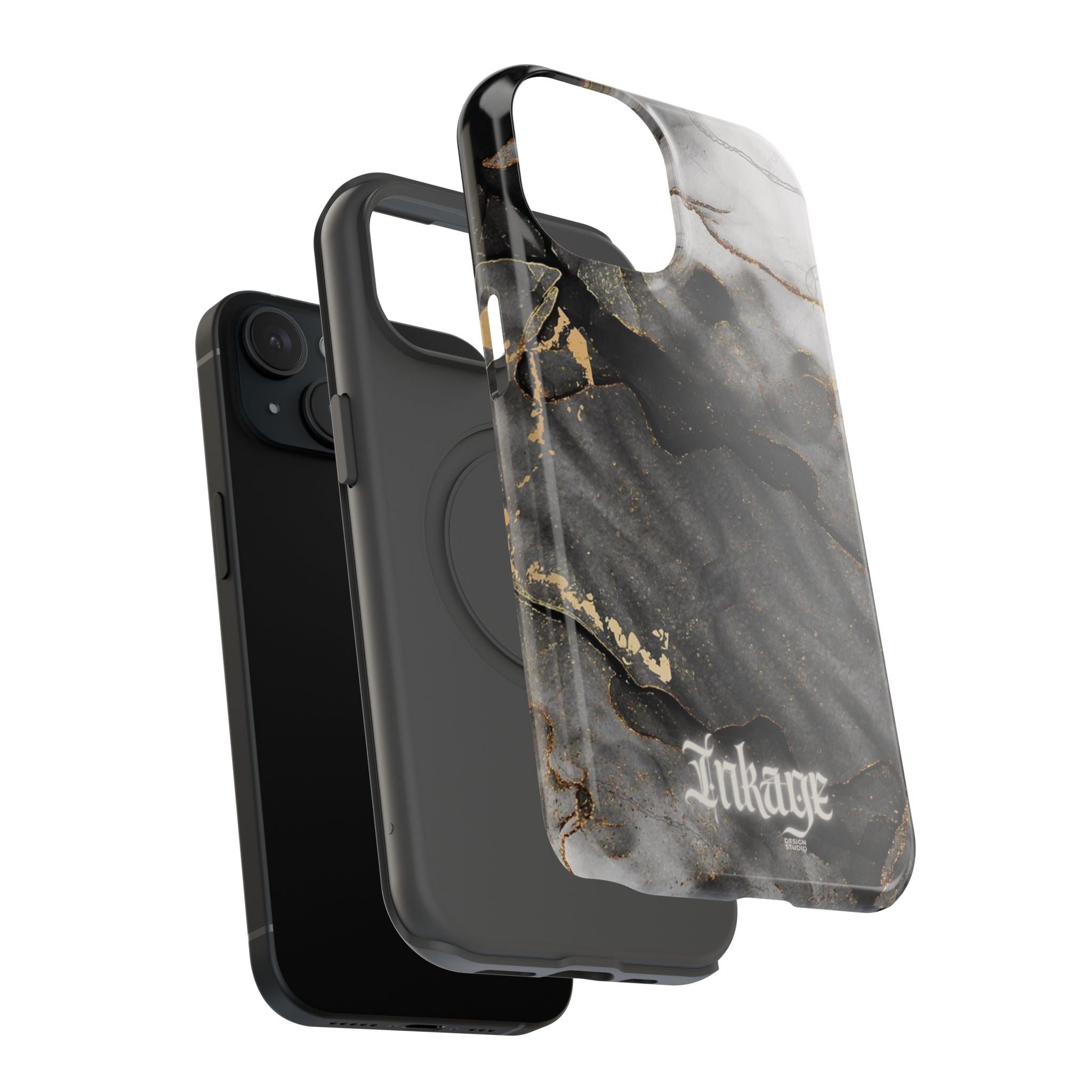 White Noir Marble Gold Foil Magnetic Phone Cases