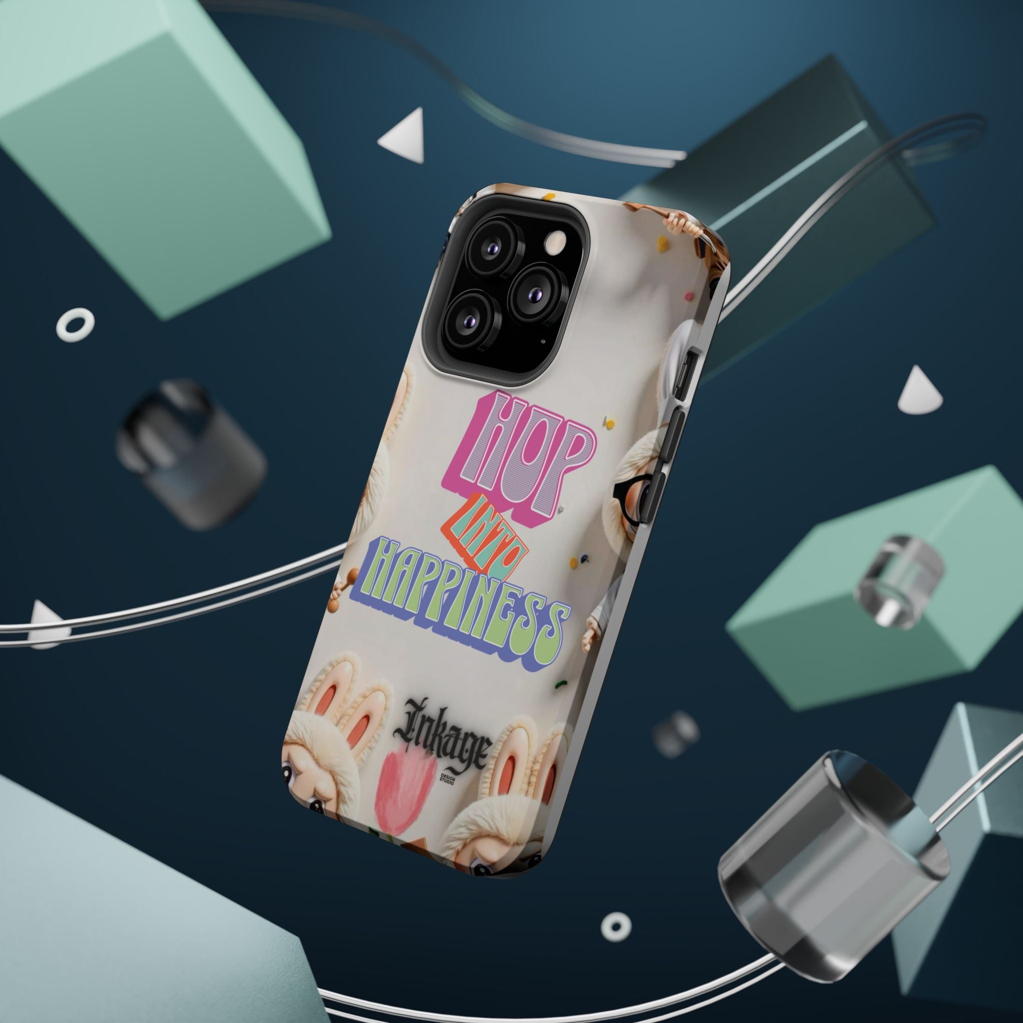 "Hop Into Happiness" Quote Magnetic Phone Case (Animation)
